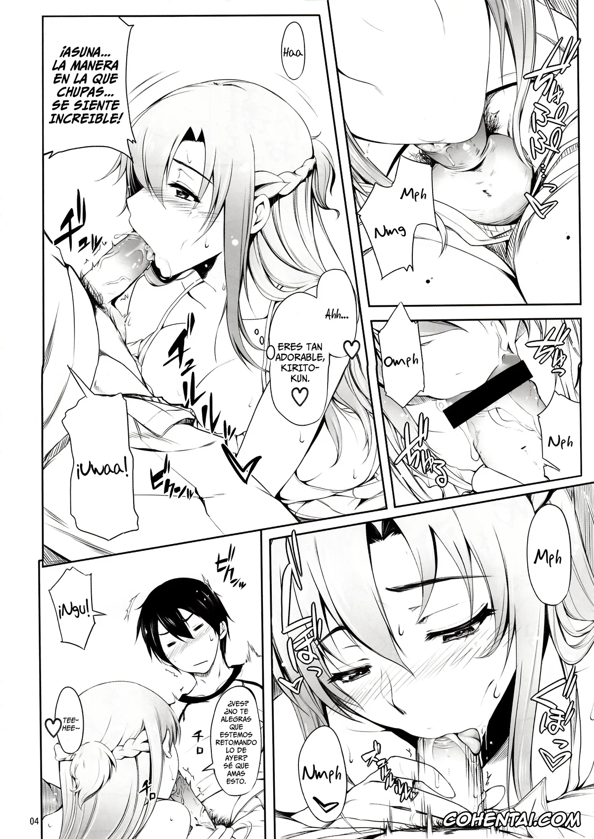 Sword Art Online porno, Asuna Yuuki porno, Kazuto Kirigaya | Kirito porno, Suguha Kirigaya porno, Angel’s stroke 69 Asuna Strike! (Sword Art Online), pagina 5