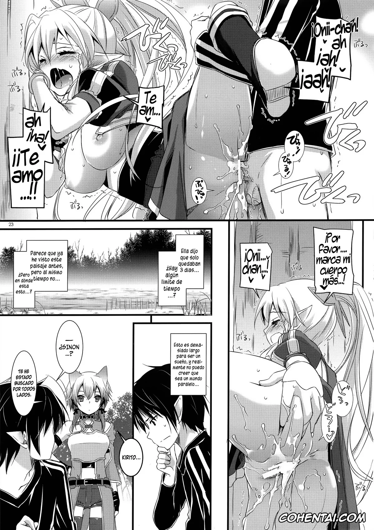 Sword Art Online xxx, Asuna Yuuki xxx, Kazuto Kirigaya | Kirito xxx, Keiko Ayano | Silica xxx, Lyfa | Leafa xxx, Rika Shinozaki | Lisbeth xxx, Shino Asada | Sinon xxx, Suguha Kirigaya xxx, D.L. action 72 (Sword Art Online), pagina 22