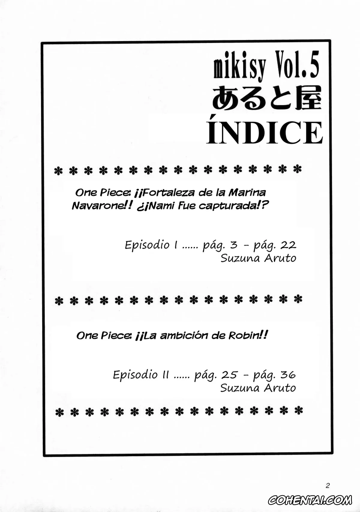 One Piece hentai, Nami hentai, Nico Robin hentai, Sanji Vinsmoke hentai, Mikisy Vol. 5 (One Piece), pagina 3