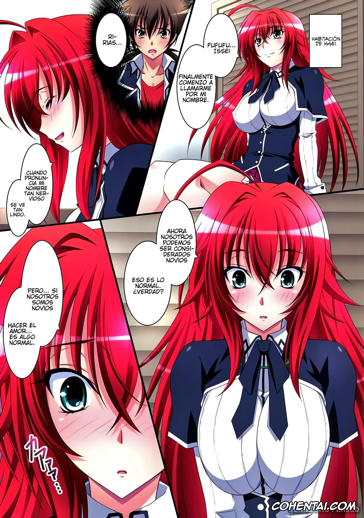 Highschool DxD hentai, Issei Hyoudou hentai, Rias Gremory hentai, Scarlet princess «Rias Daisuki!» (Highschool DxD), pagina 3