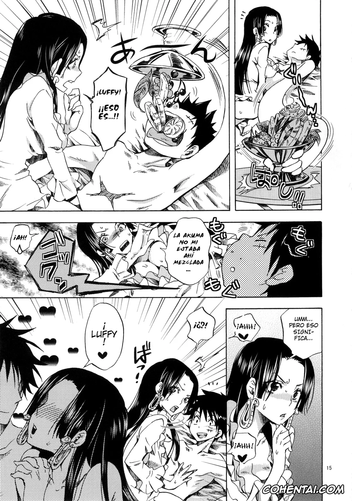 One Piece porno, Boa Hancock porno, Monkey D. Luffy porno, Meromero Ha~rem★ (One Piece), pagina 14
