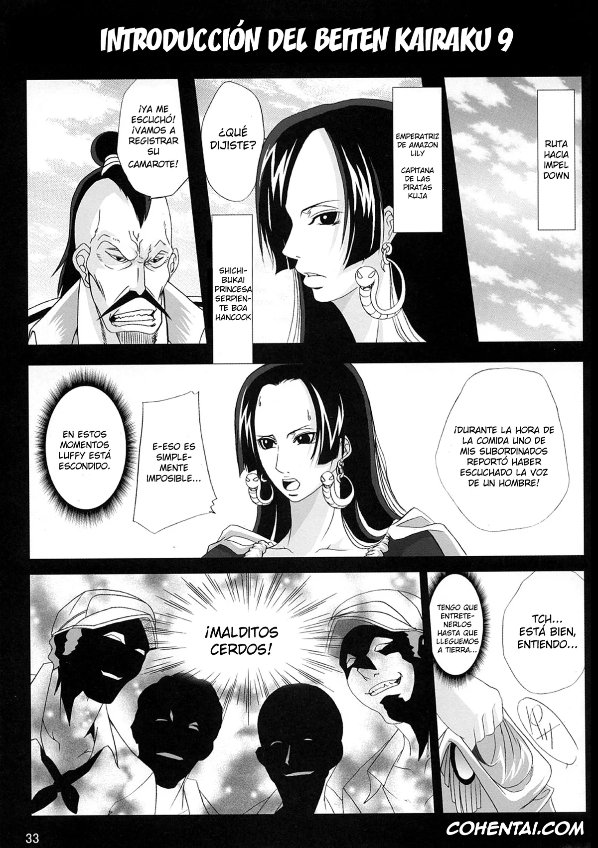 One Piece hentai, Boa Hancock hentai, Momonga hentai, Saint Charloss hentai, Benten Kairaku 11 Hebirei (One Piece), pagina 3