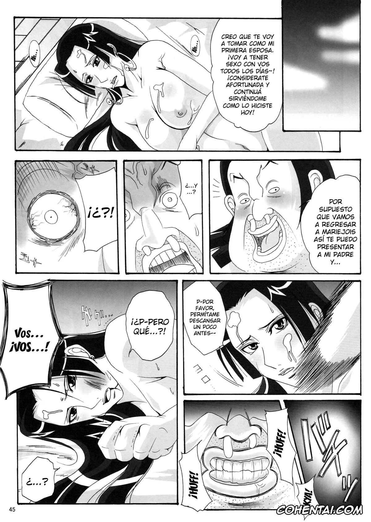 One Piece xxx, Boa Hancock xxx, Momonga xxx, Saint Charloss xxx, Benten Kairaku 11 Hebirei (One Piece), pagina 49
