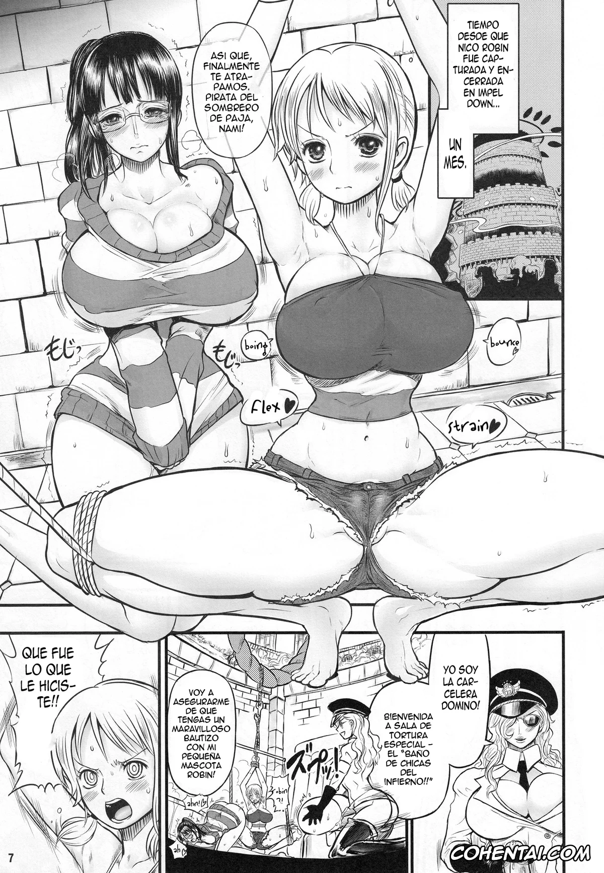 One Piece hentai, Domino hentai, Nami hentai, Nico Robin hentai, Midarezaki Joshuu Kaizoku 2 -Robin to Nami no Love Love Mitsu Shibori hen- (One Piece), pagina 6