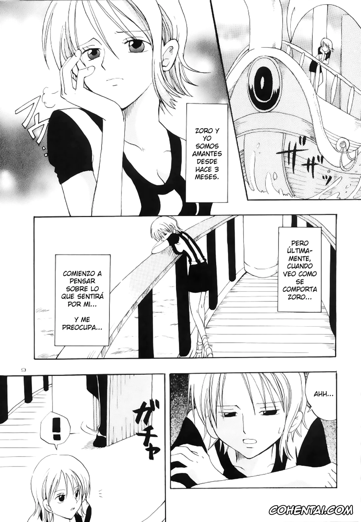 One Piece porno, Nami porno, Roronoa Zoro porno, Sanji Vinsmoke porno, Renai Triangle (One Piece), pagina 8