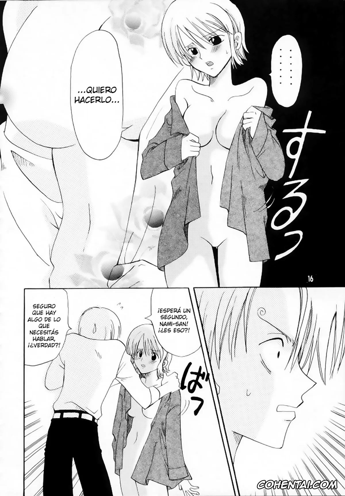 One Piece hentai, Nami hentai, Roronoa Zoro hentai, Sanji Vinsmoke hentai, Renai Triangle (One Piece), pagina 15