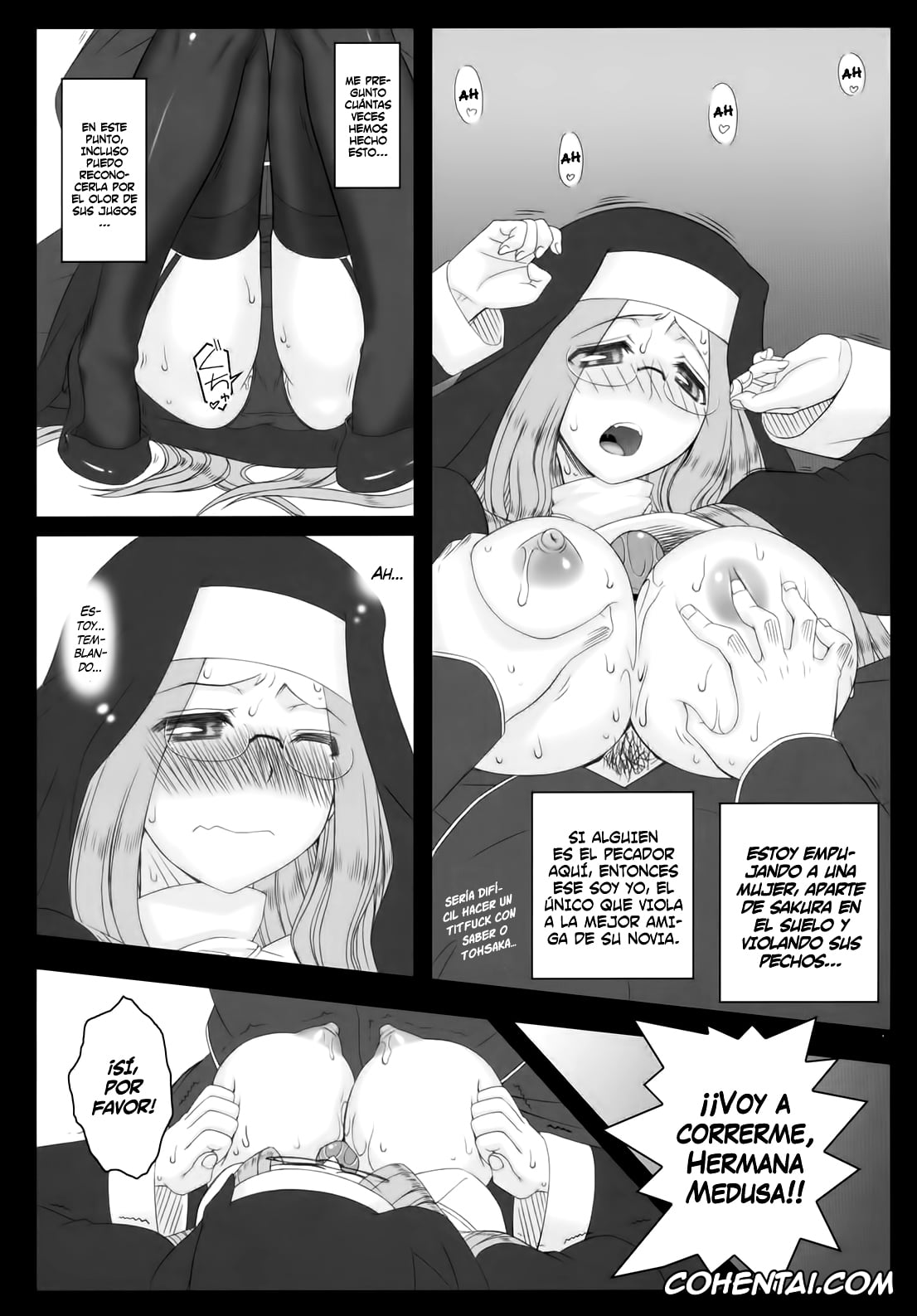 Fate/stay night hentai, Rider hentai, Shirou Emiya hentai, Yaraena. 12 Rider-san no Ha.chi.mi.tsu Zangeshitsu (Fate/stay night), pagina 9