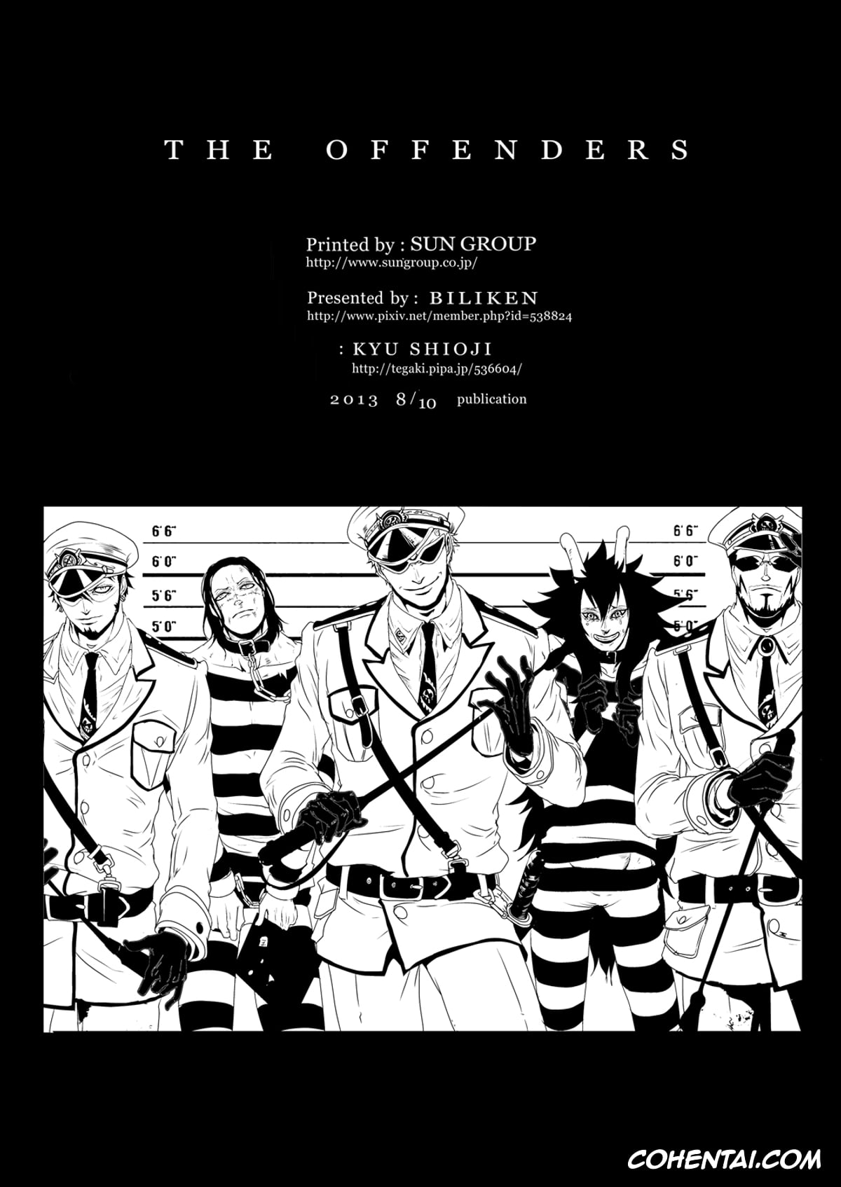 One Piece xxx, Caesar Clown xxx, Crocodile xxx, Donquixote Doflamingo xxx, Trafalgar Law xxx, THE OFFENDERS (One Piece), pagina 73