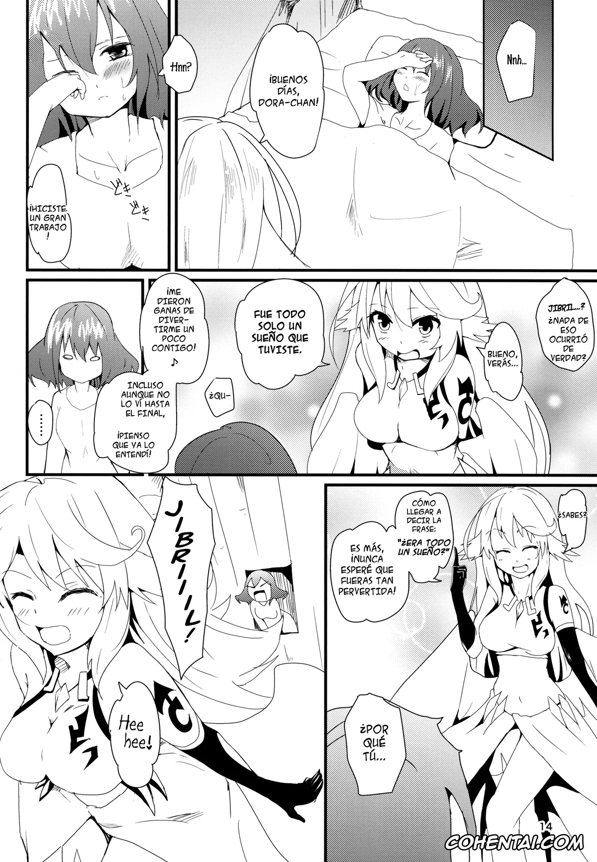No Game No Life porno, Jibril porno, Sora porno, Stephanie Dola porno, Jibril to Steph no Gohoushi Shitemita! (No Game No Life), pagina 14