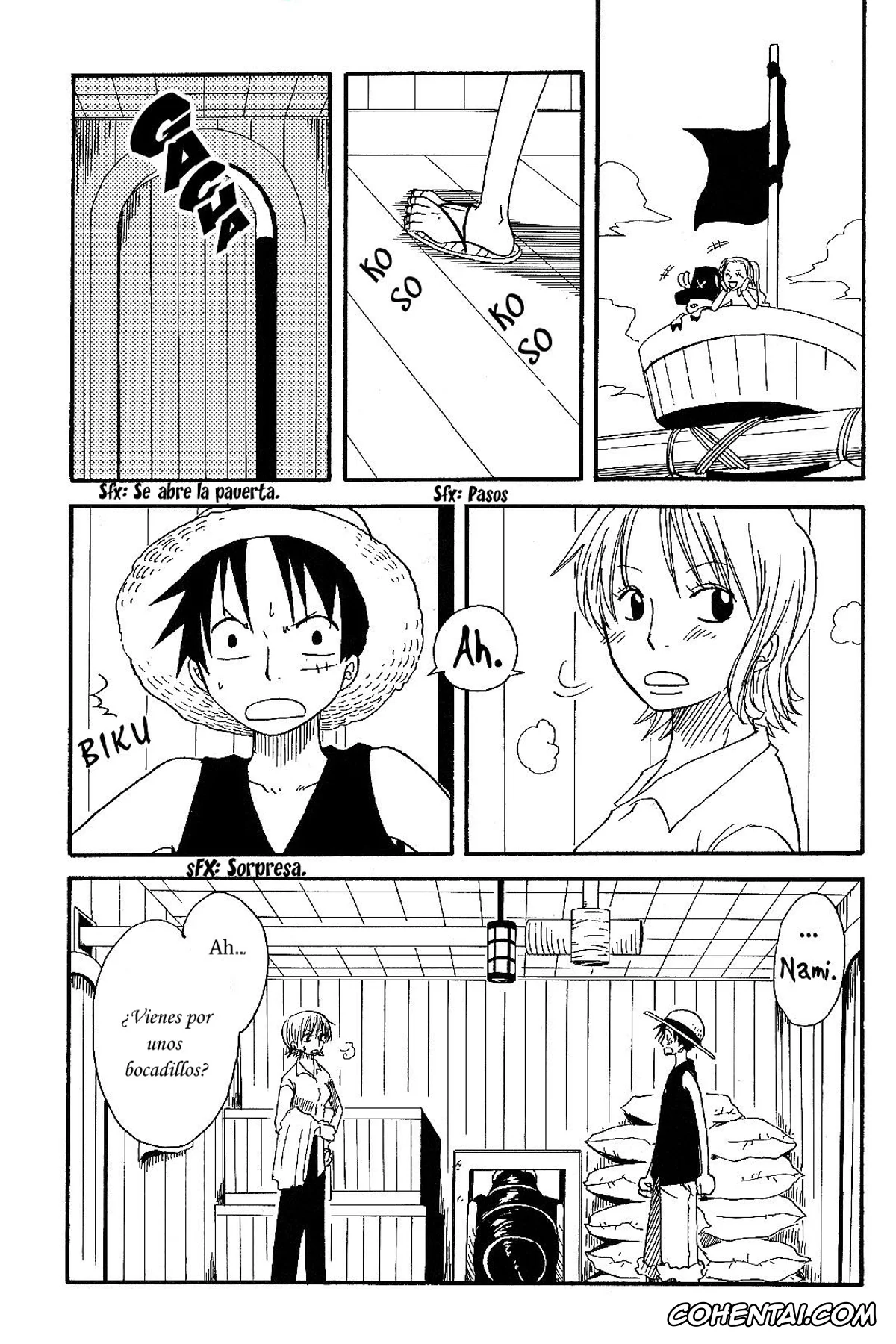 One Piece hentai, Monkey D. Luffy hentai, Nami hentai, Dakishimetara Kiss o Shiyou. (One Piece), pagina 6