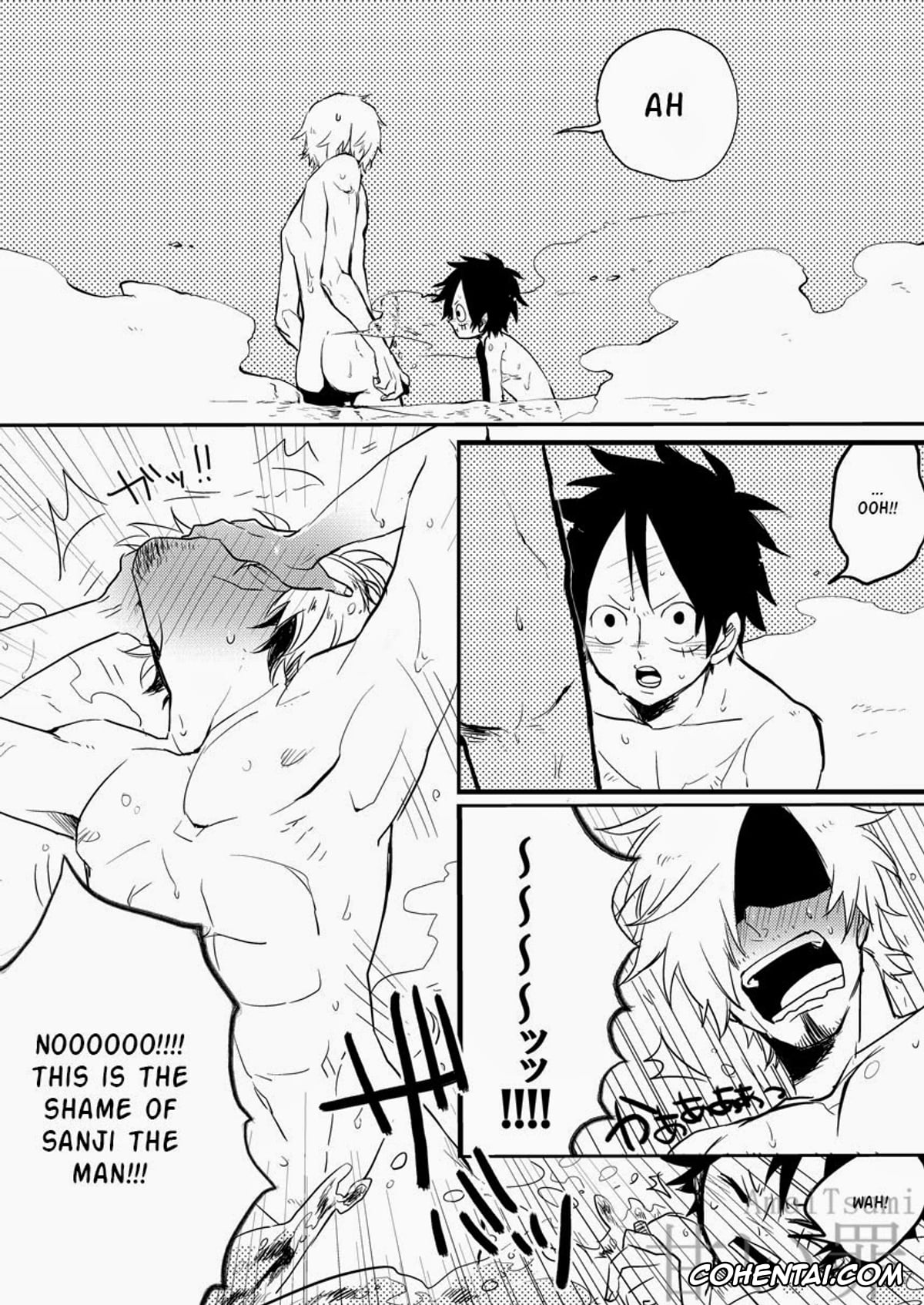One Piece xxx, Monkey D. Luffy xxx, Roronoa Zoro xxx, Sanji Vinsmoke xxx, Monster Trio: In The Bath (One Piece), pagina 4