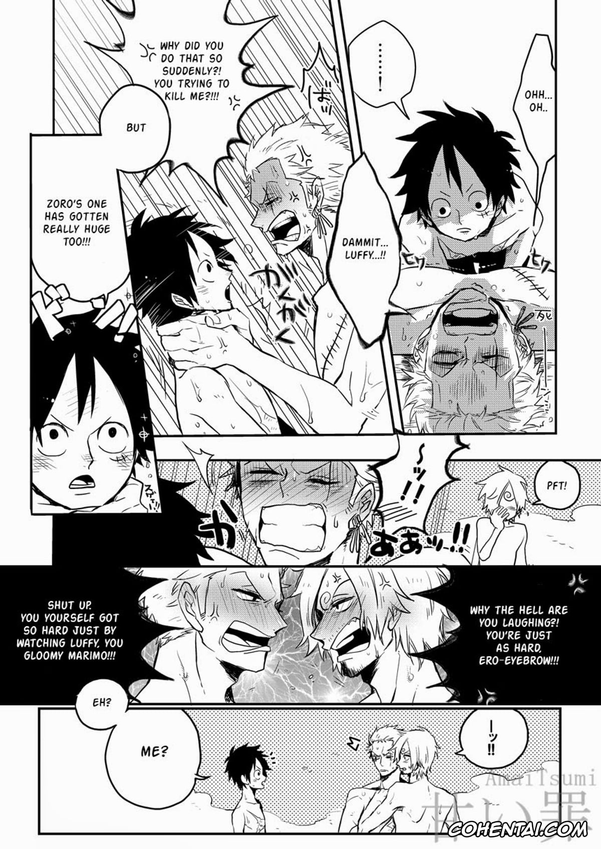 One Piece xxx, Monkey D. Luffy xxx, Roronoa Zoro xxx, Sanji Vinsmoke xxx, Monster Trio: In The Bath (One Piece), pagina 7