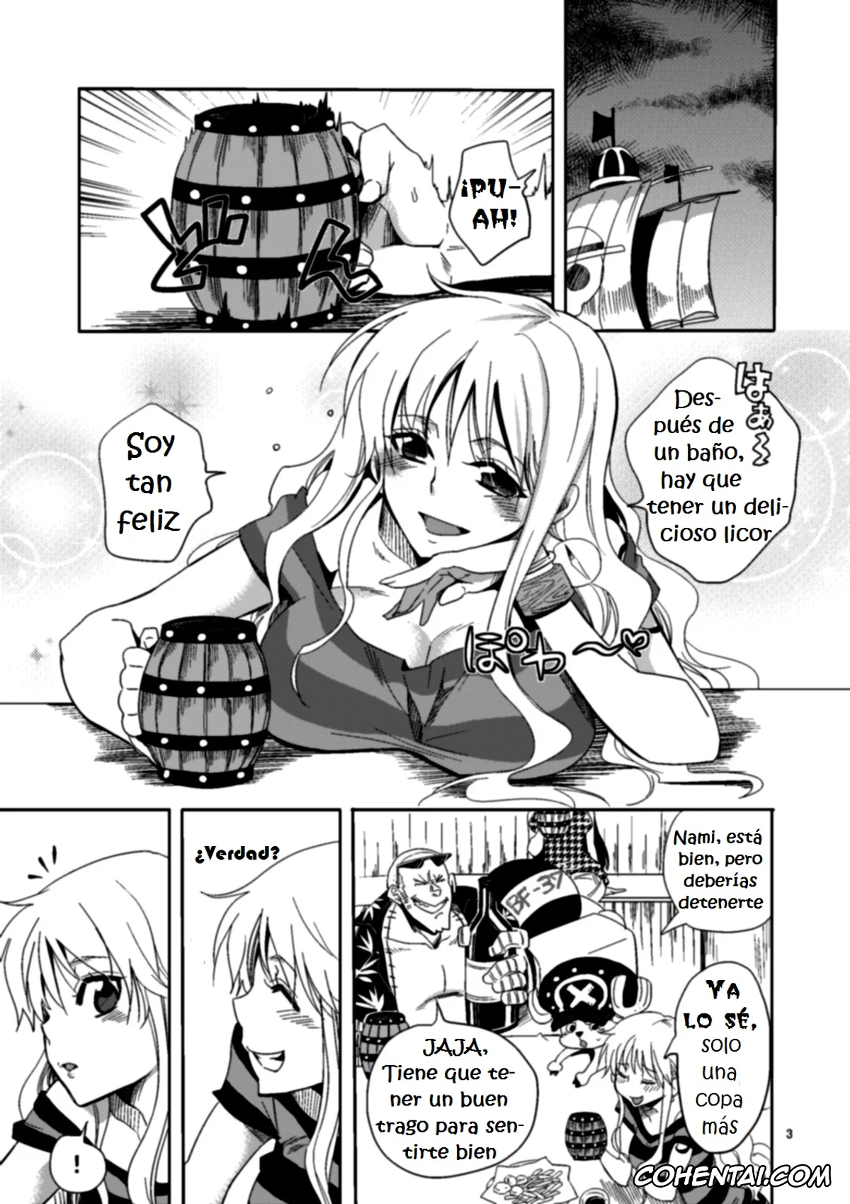 One Piece hentai, Nami hentai, Roronoa Zoro hentai, Senjou no Pink na Yomoyamabanashi (One Piece), pagina 3