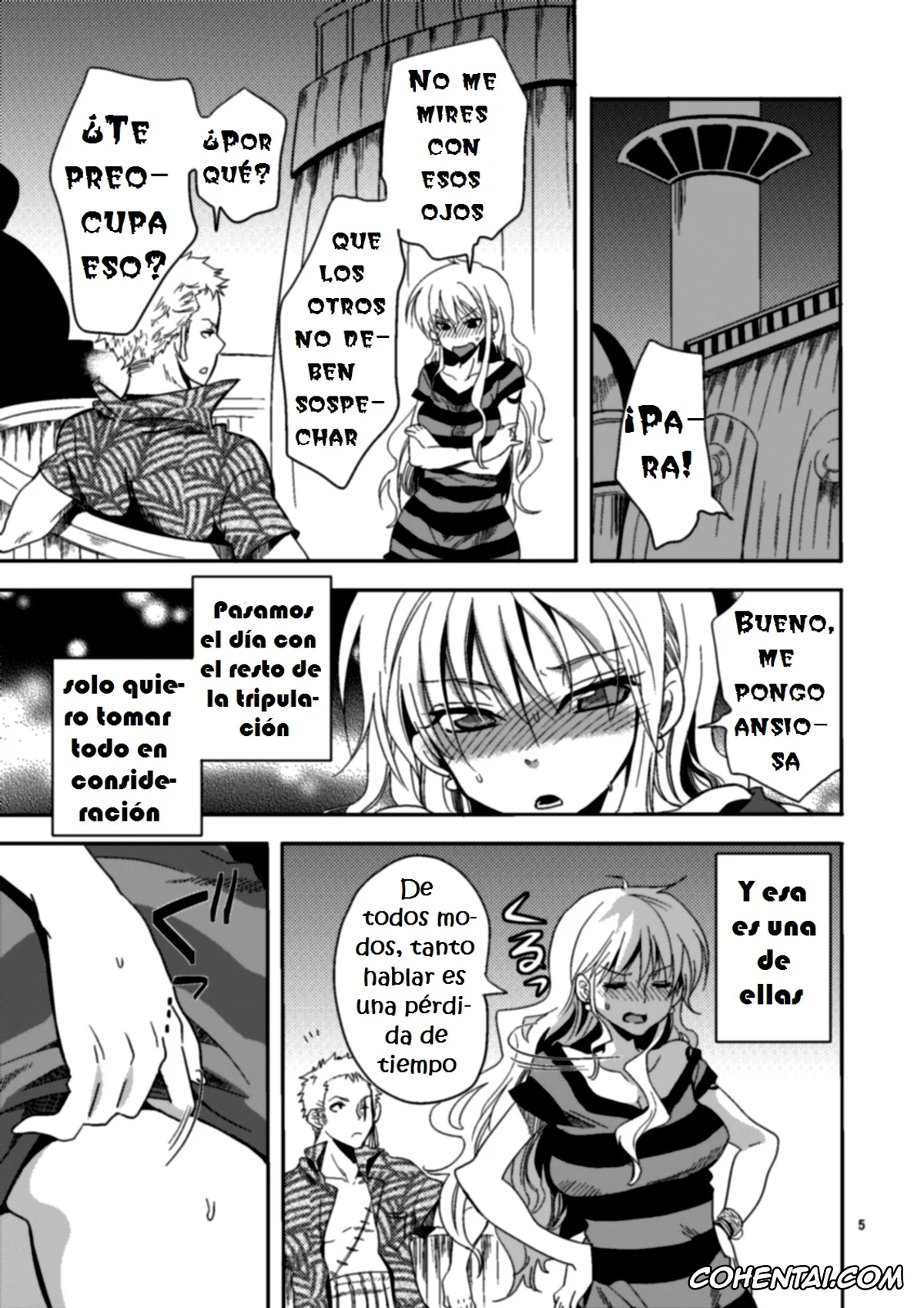 One Piece porno, Nami porno, Roronoa Zoro porno, Senjou no Pink na Yomoyamabanashi (One Piece), pagina 5