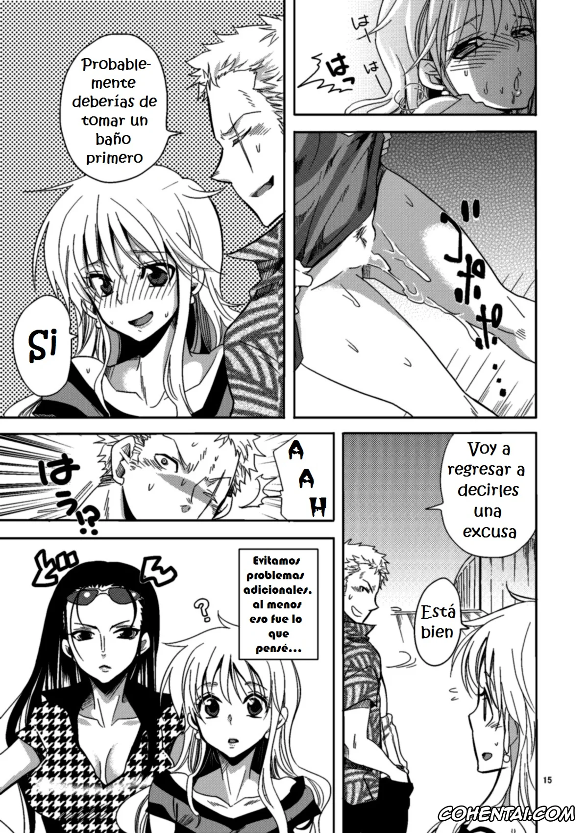 One Piece hentai, Nami hentai, Roronoa Zoro hentai, Senjou no Pink na Yomoyamabanashi (One Piece), pagina 15
