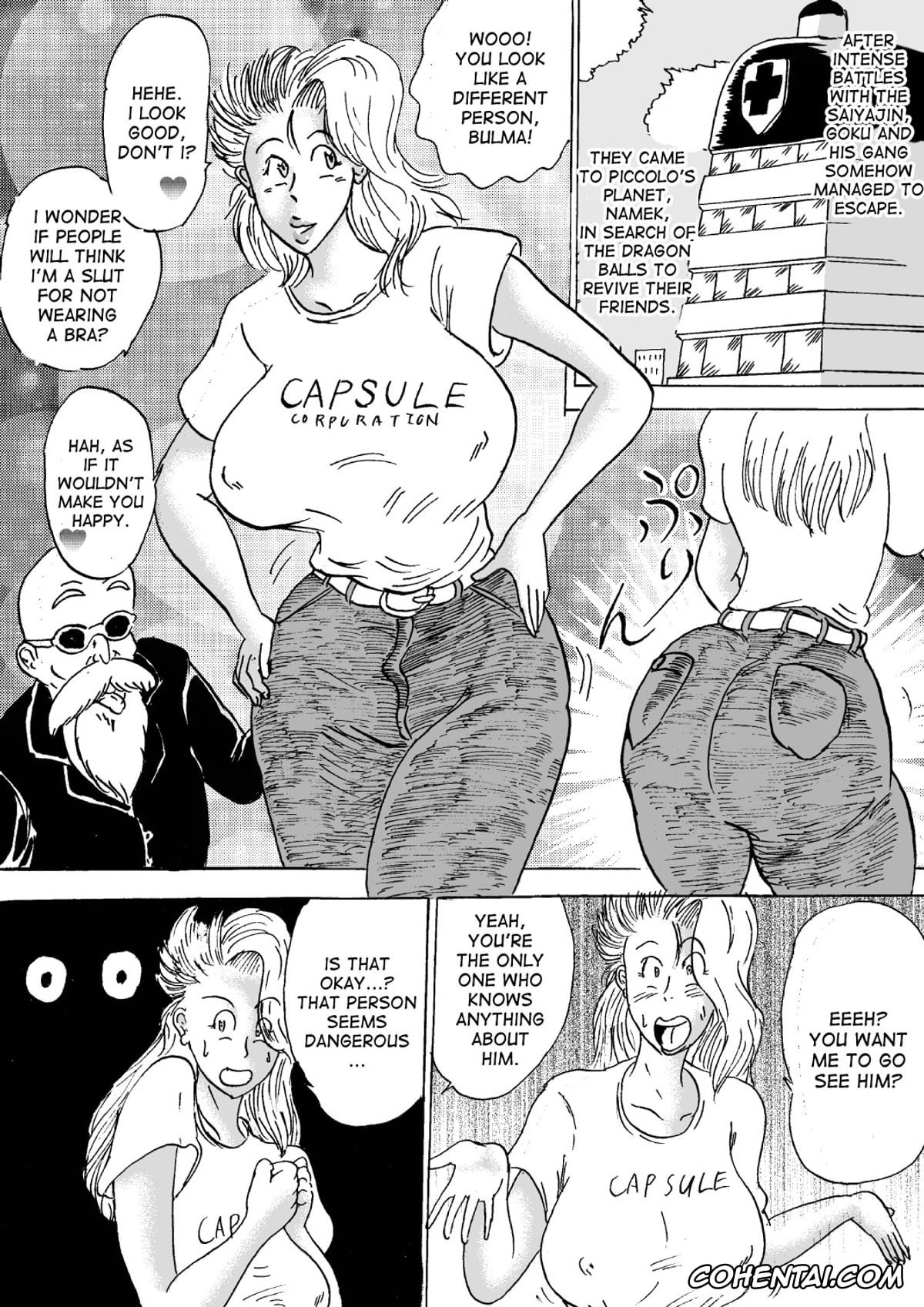 Dragon Ball porno, Bulma Briefs porno, Dr. Brief porno, Master Roshi porno, Hanzaiteki Bakunyuu Girl Part 5 (Dragon Ball), pagina 50