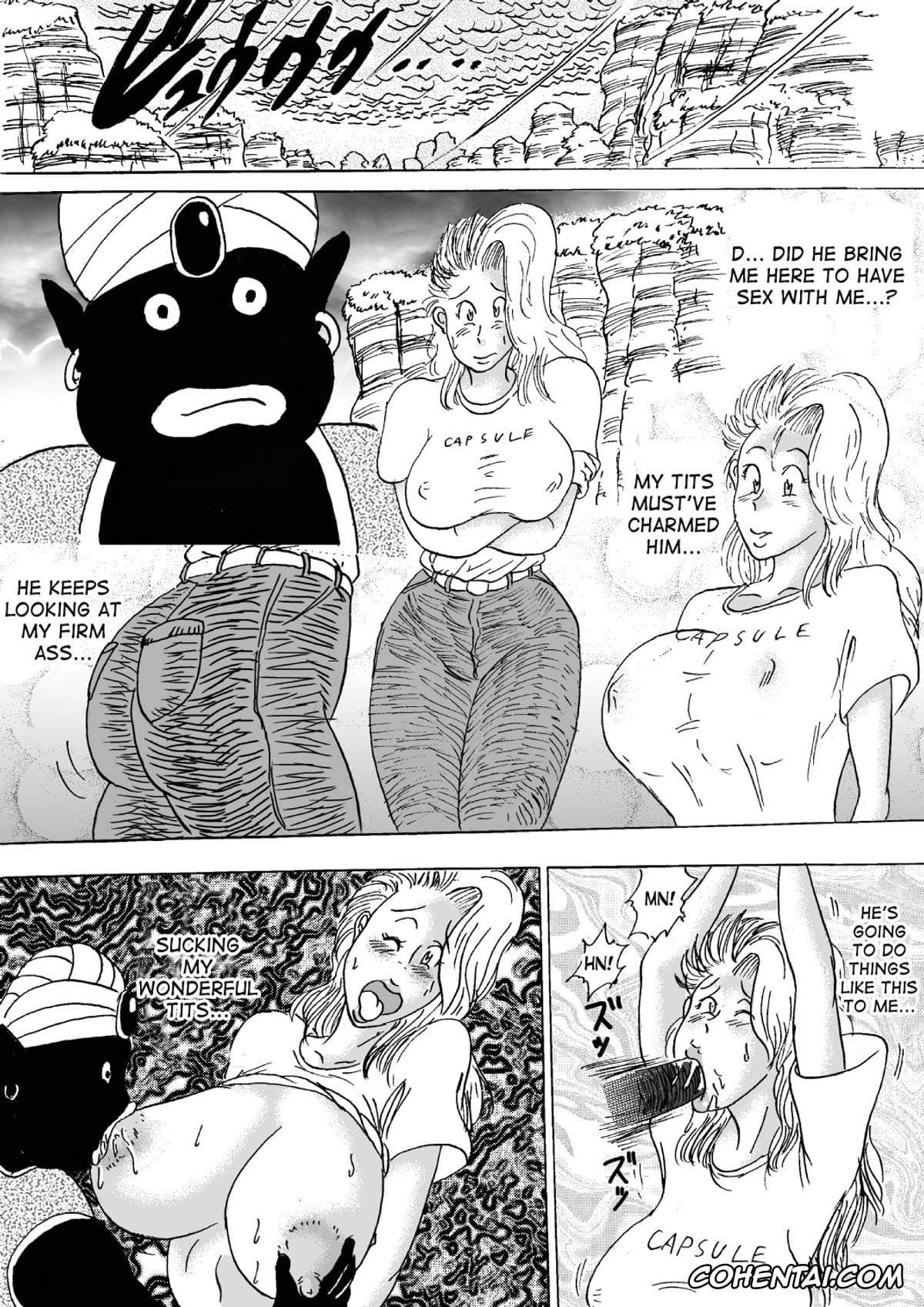 Dragon Ball hentai, Bulma Briefs hentai, Dr. Brief hentai, Master Roshi hentai, Hanzaiteki Bakunyuu Girl Part 5 (Dragon Ball), pagina 51