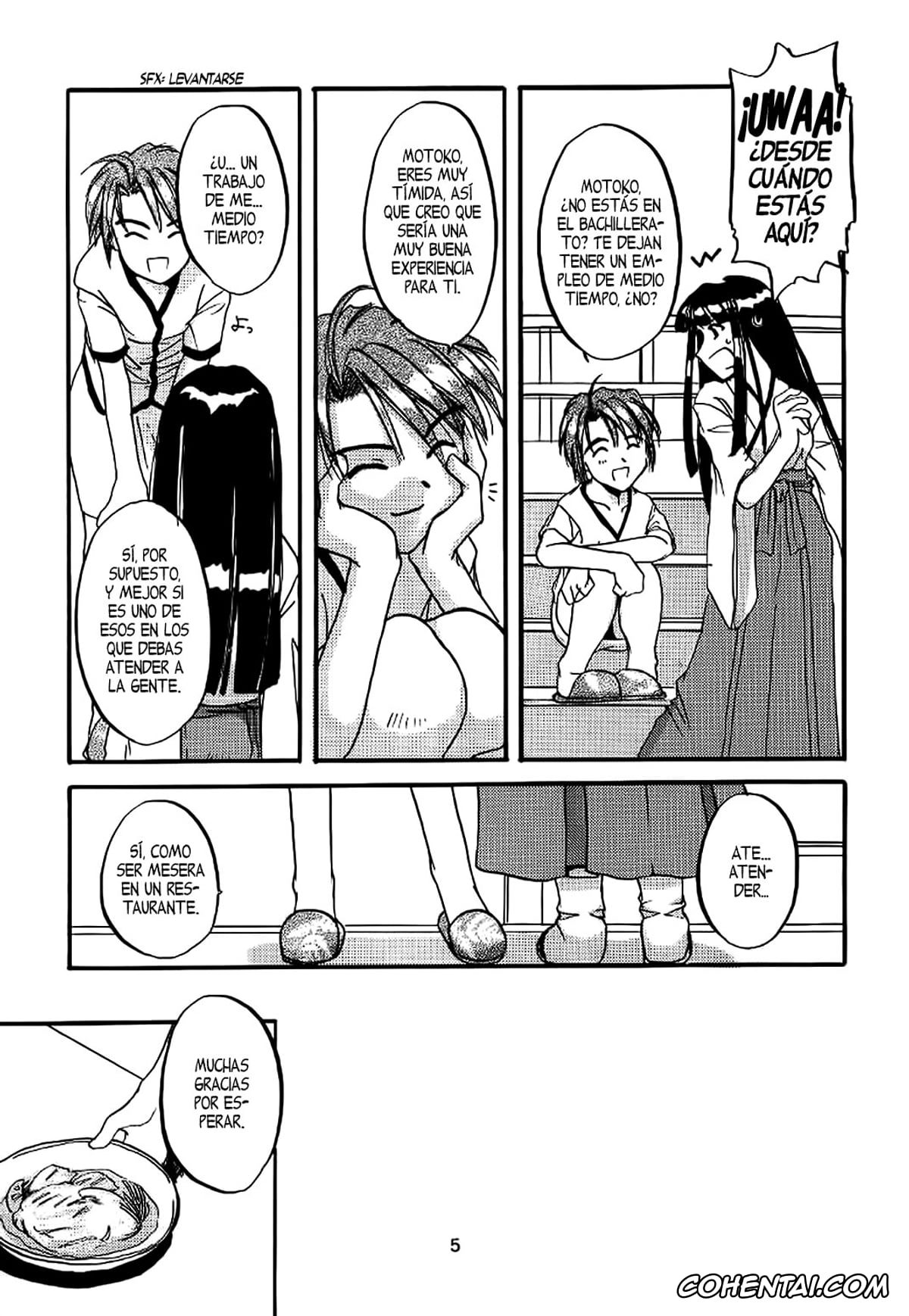 Love Hina hentai, Keitaro Urashima hentai, Motoko Aoyama hentai, Naru Narusegawa hentai, Seifuku Rakuen 1 – Costume Paradise; Trial 01 (Love Hina), pagina 6