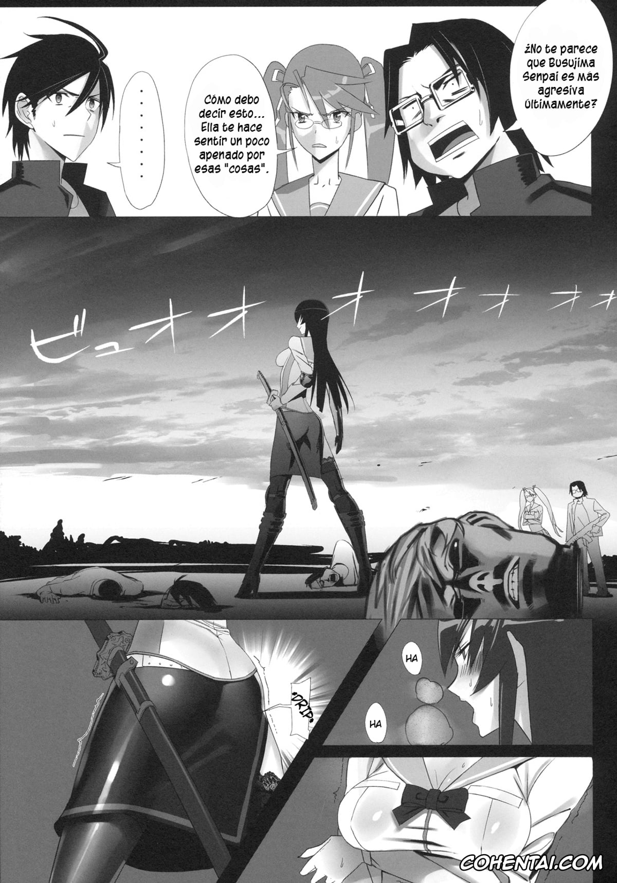 Highschool Of The Dead xxx, Saeko Busujima xxx, Takashi Komuro xxx, Busujima Trans (HIGHSCHOOL OF THE DEAD), pagina 4