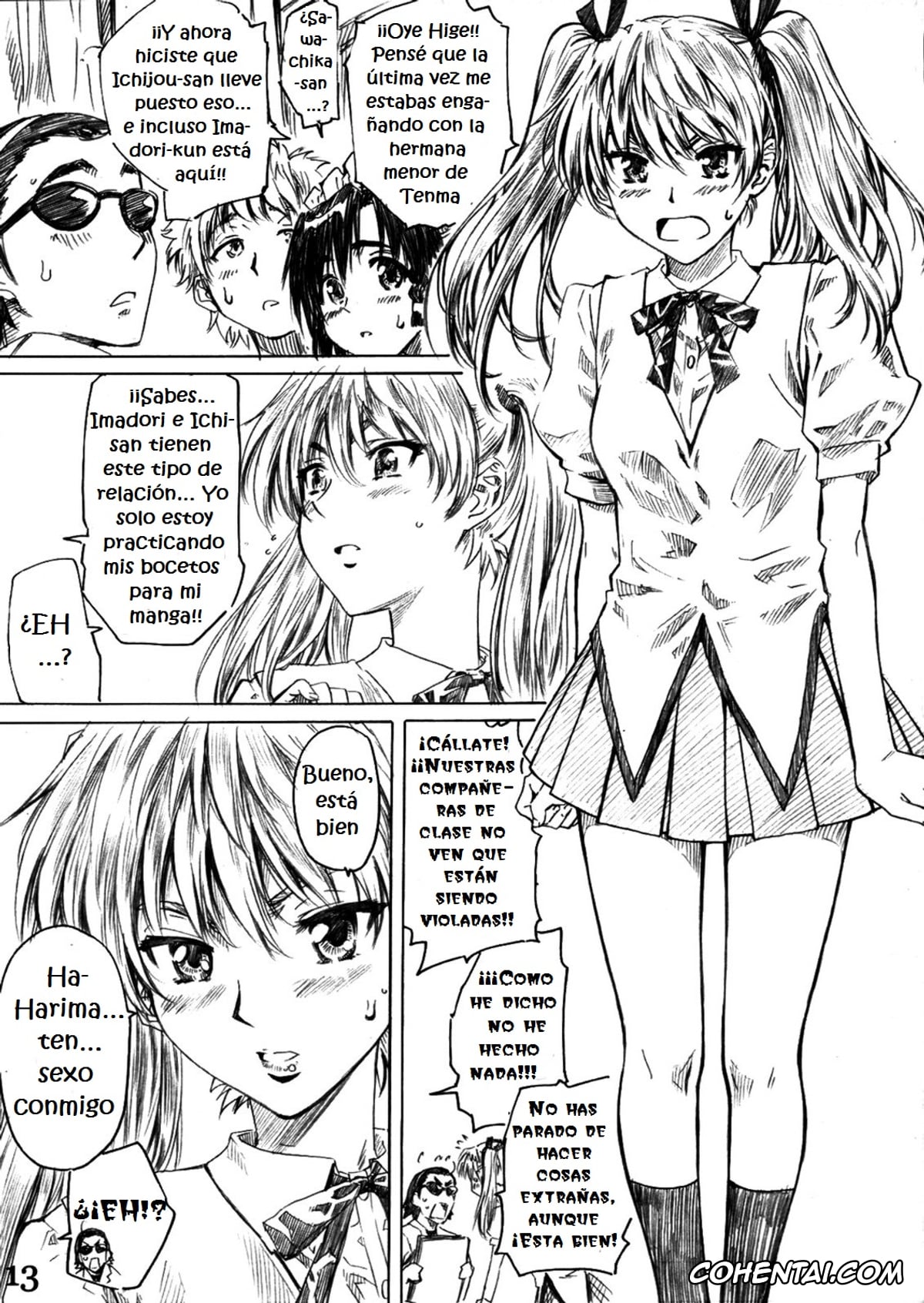 School Rumble hentai, Eri Sawachika hentai, Karen Ichijou hentai, Kenji Harima hentai, School Rumble Harima no Manga Michi Vol. 3 (School Rumble), pagina 12