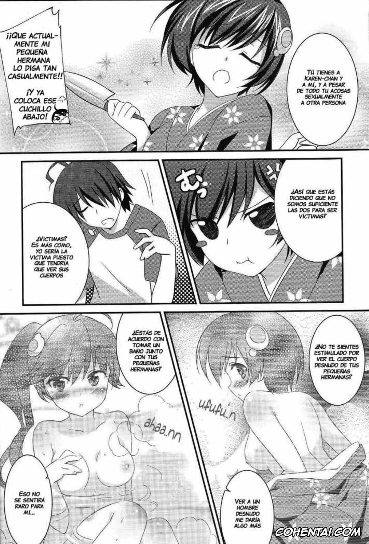 Bakemonogatari porno, Karen Araragi porno, Koyomi Araragi porno, Tsukihi Araragi porno, Boku to Karen to Tsukihi ga Shuraba sugiru | Tsukihi, Karen, and I Fight Too Much (Nisemonogatari), pagina 5
