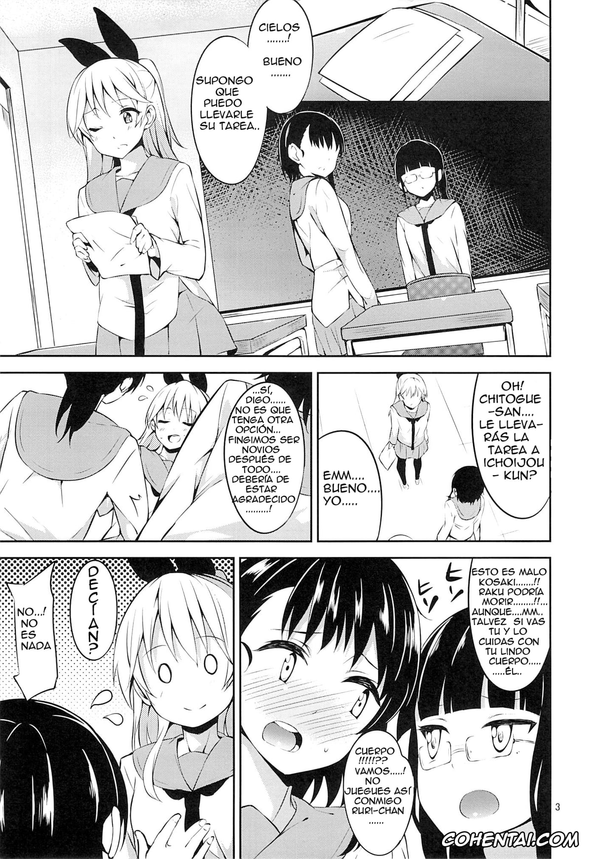 Nisekoi xxx, Chitoge Kirisaki xxx, Kosaki Onodera xxx, Raku Ichijou xxx, Yumekoi (Nisekoi), pagina 4