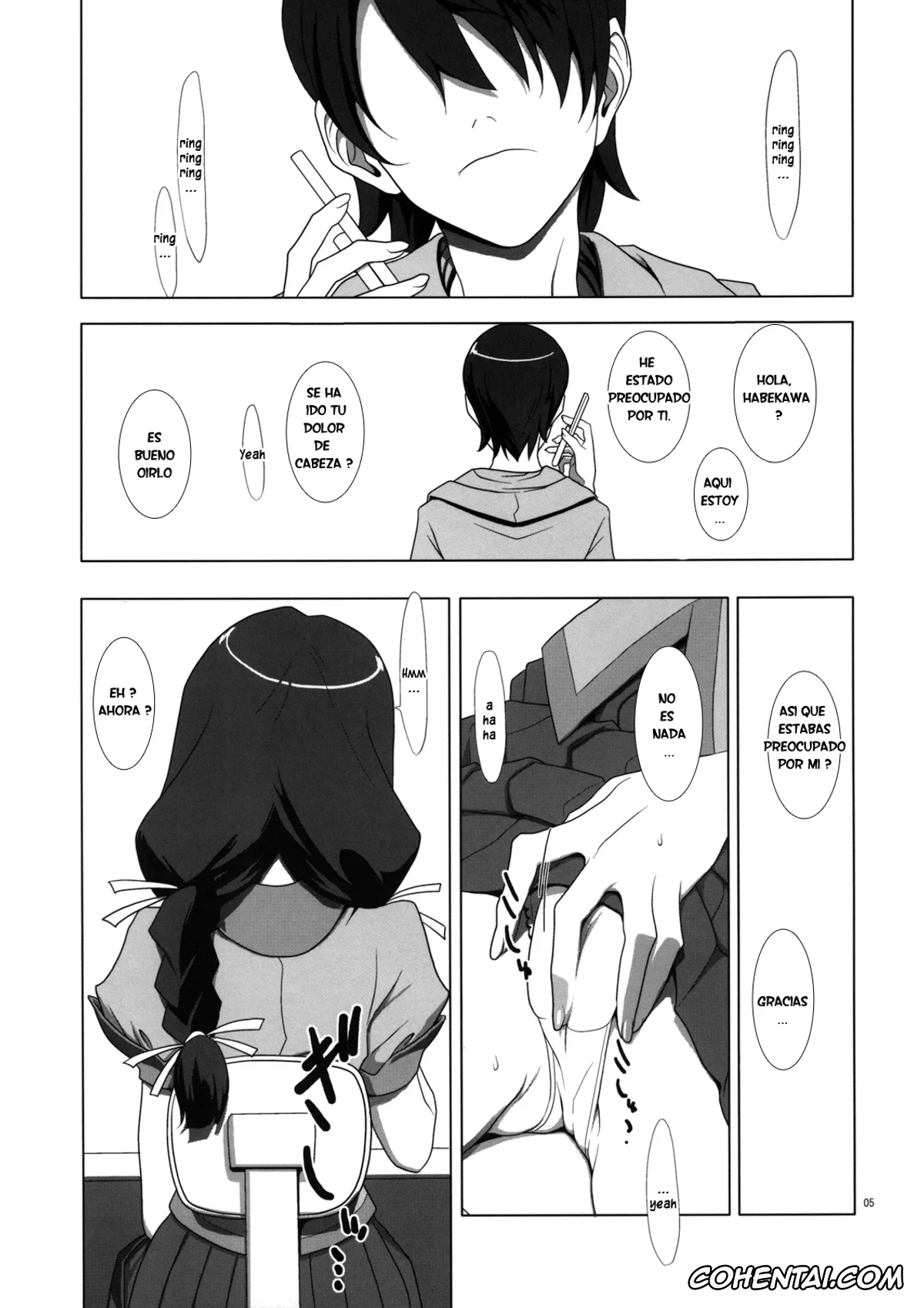 Bakemonogatari xxx, Hitagi Senjougahara xxx, Koyomi Araragi xxx, Tsubasa Hanekawa xxx, PLUNDER (Bakemonogatari), pagina 4