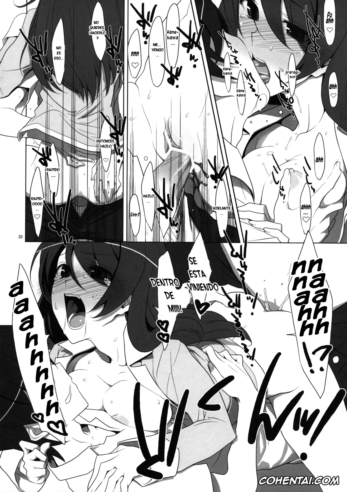 Bakemonogatari xxx, Hitagi Senjougahara xxx, Koyomi Araragi xxx, Tsubasa Hanekawa xxx, PLUNDER (Bakemonogatari), pagina 19