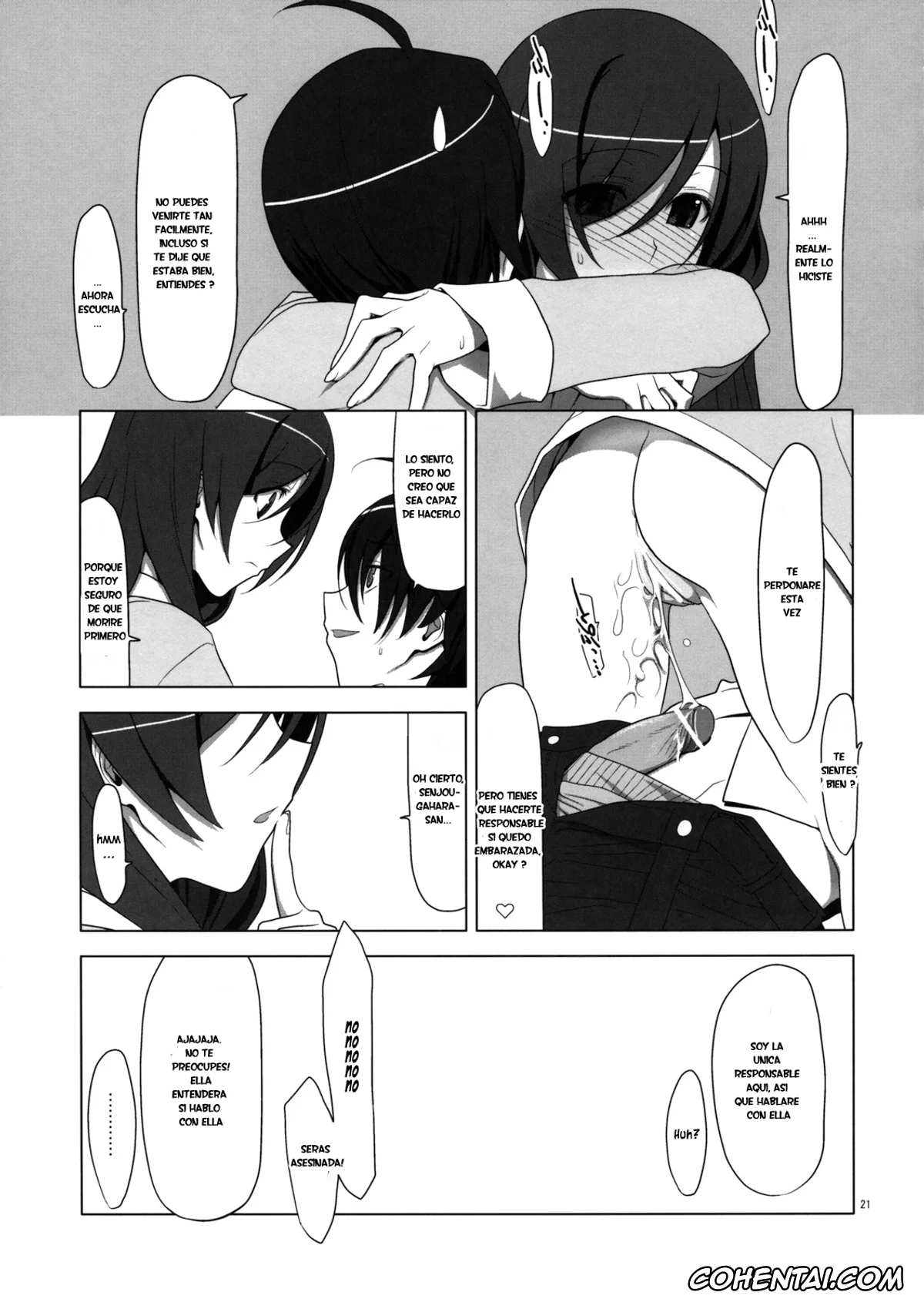 Bakemonogatari porno, Hitagi Senjougahara porno, Koyomi Araragi porno, Tsubasa Hanekawa porno, PLUNDER (Bakemonogatari), pagina 20