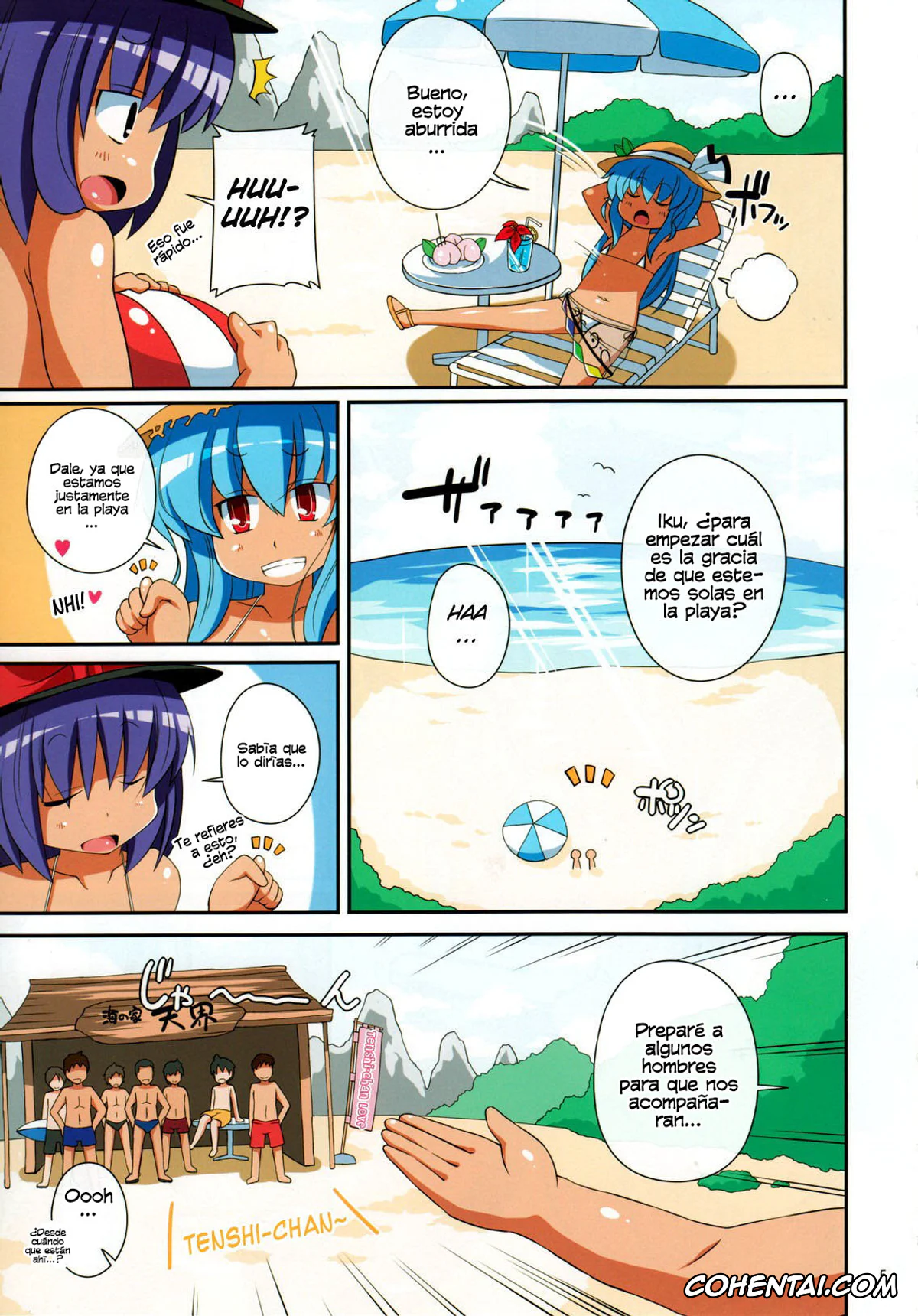 Touhou Project xxx, Iku Nagae xxx, Tenshi Hinanai xxx, Tenkai Beach (Touhou Project), pagina 4