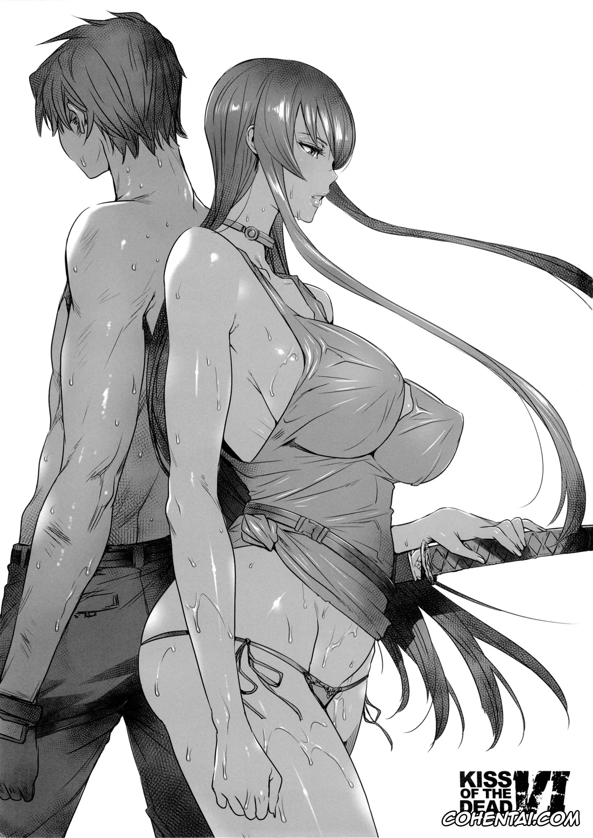 Highschool Of The Dead xxx, Saeko Busujima xxx, Takashi Komuro xxx, Kiss Of The Dead 6 (Highschool Of The Dead), pagina 4