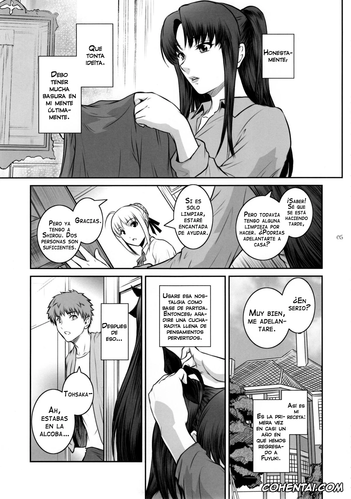 Fate/stay night porno, Rin Tosaka porno, Shirou Emiya porno, Unusual Bedtime Working (Fate/stay night), pagina 5