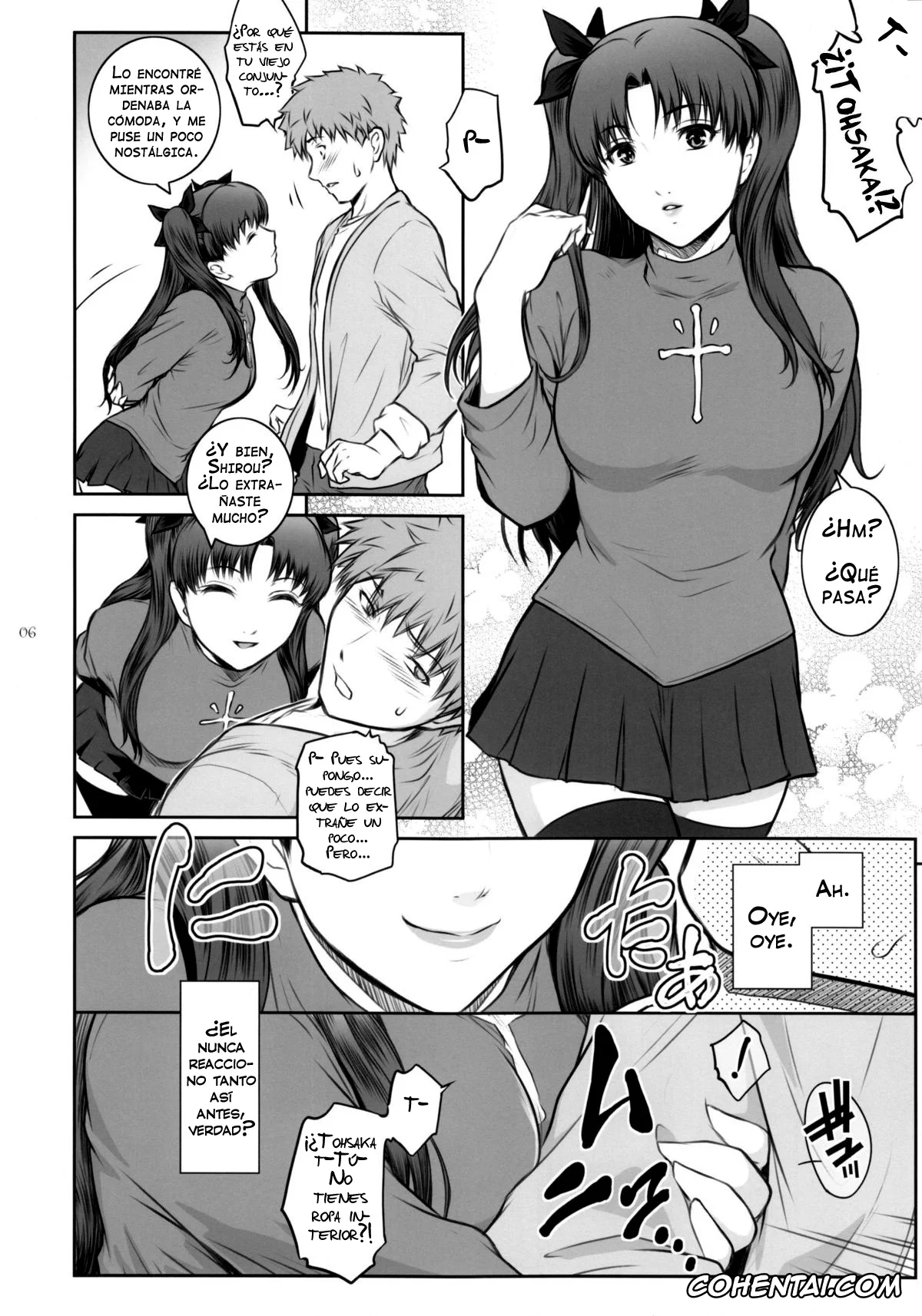 Fate/stay night hentai, Rin Tosaka hentai, Shirou Emiya hentai, Unusual Bedtime Working (Fate/stay night), pagina 6