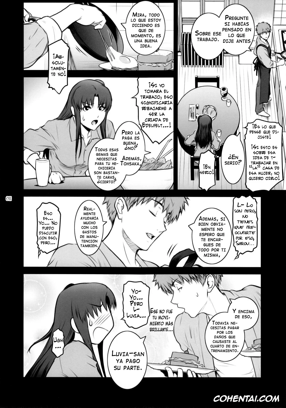 Fate/stay night porno, Rin Tosaka porno, Shirou Emiya porno, Unusual Bedtime Working (Fate/stay night), pagina 8