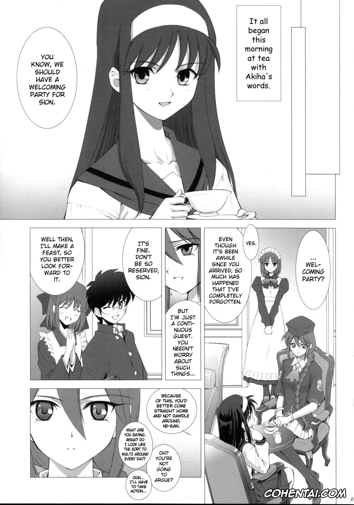 Tsukihime hentai, Akiha Tohno hentai, Hisui hentai, Kohaku hentai, Shiki Tohno hentai, Sion Eltnam Atlasia hentai, Tsukihime Complex 3 «Red» (Tsukihime), pagina 6