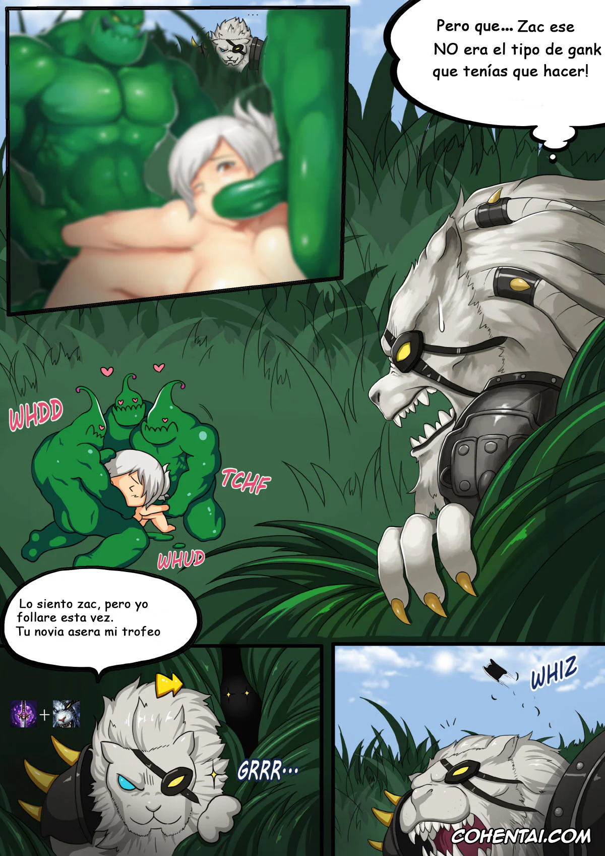 League of Legends xxx, Nidalee xxx, Rengar xxx, Riven xxx, Zac xxx, Commission Comics (League of Legends), pagina 4