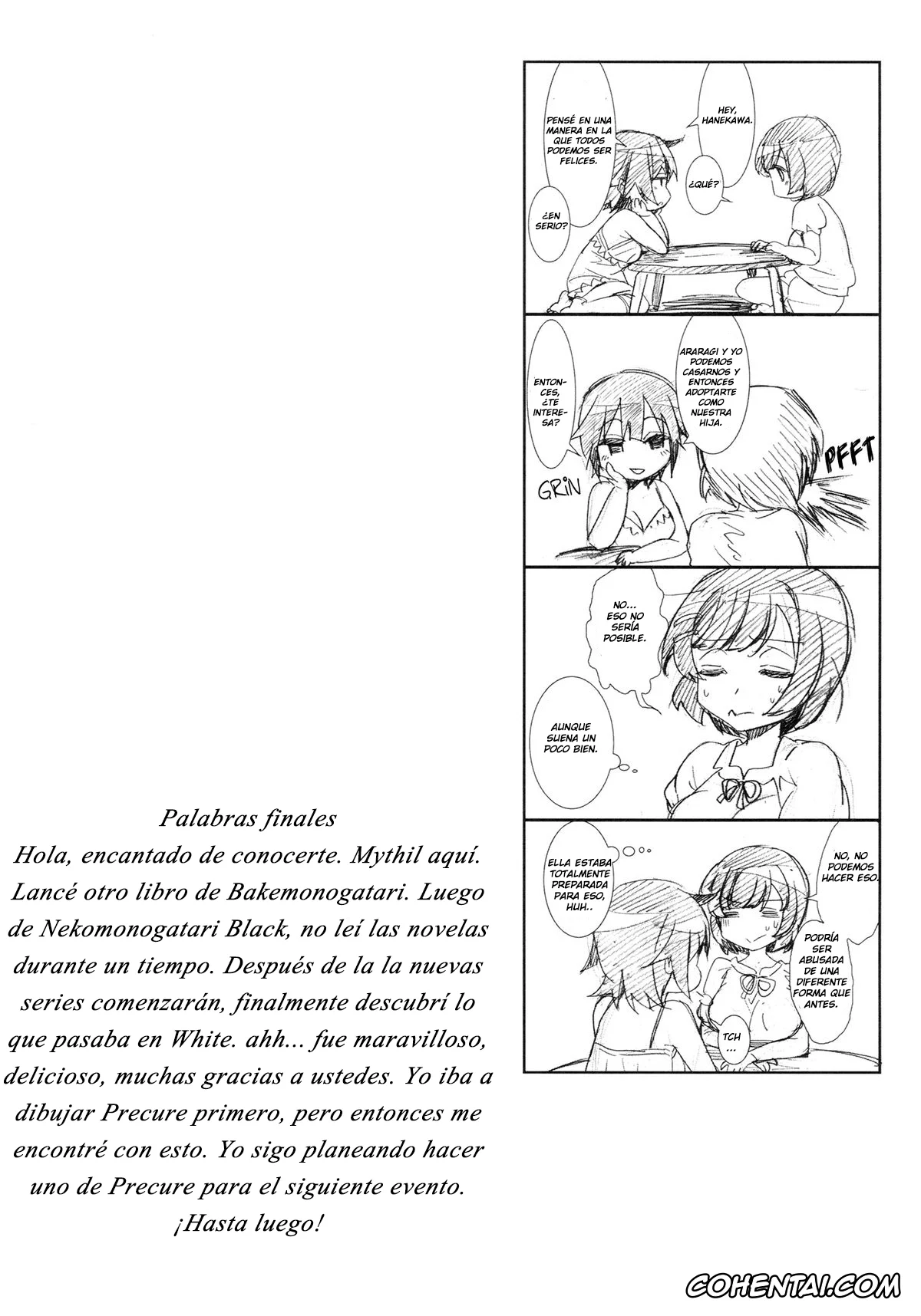 Bakemonogatari porno, Hitagi Senjougahara porno, Tsubasa Hanekawa porno, Neko Douraku (Bakemonogatari), pagina 20