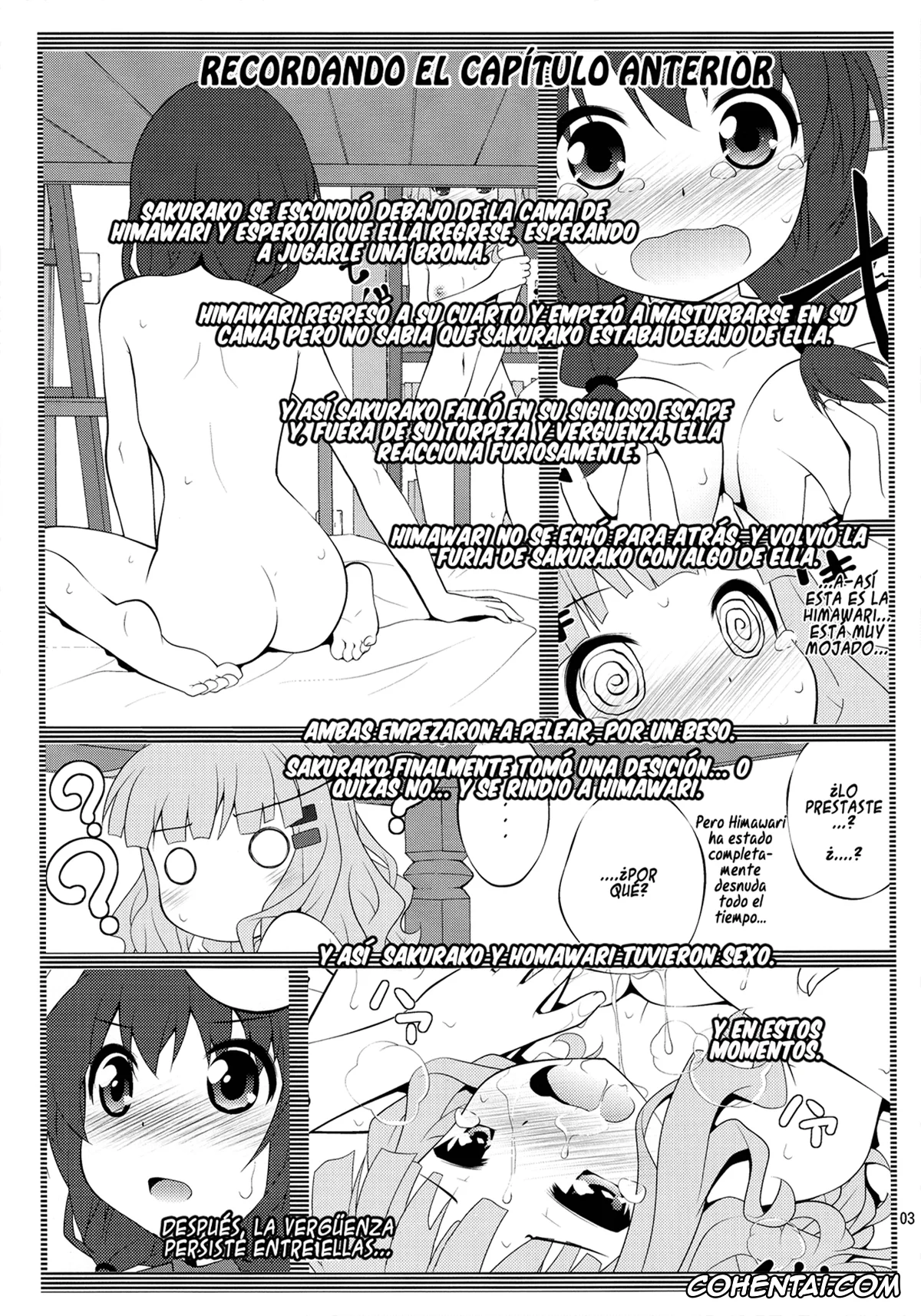 YuruYuri hentai, Himawari Furutani hentai, Sakurako Ohmuro hentai, Himegoto Flowers 4 (YuruYuri), pagina 3