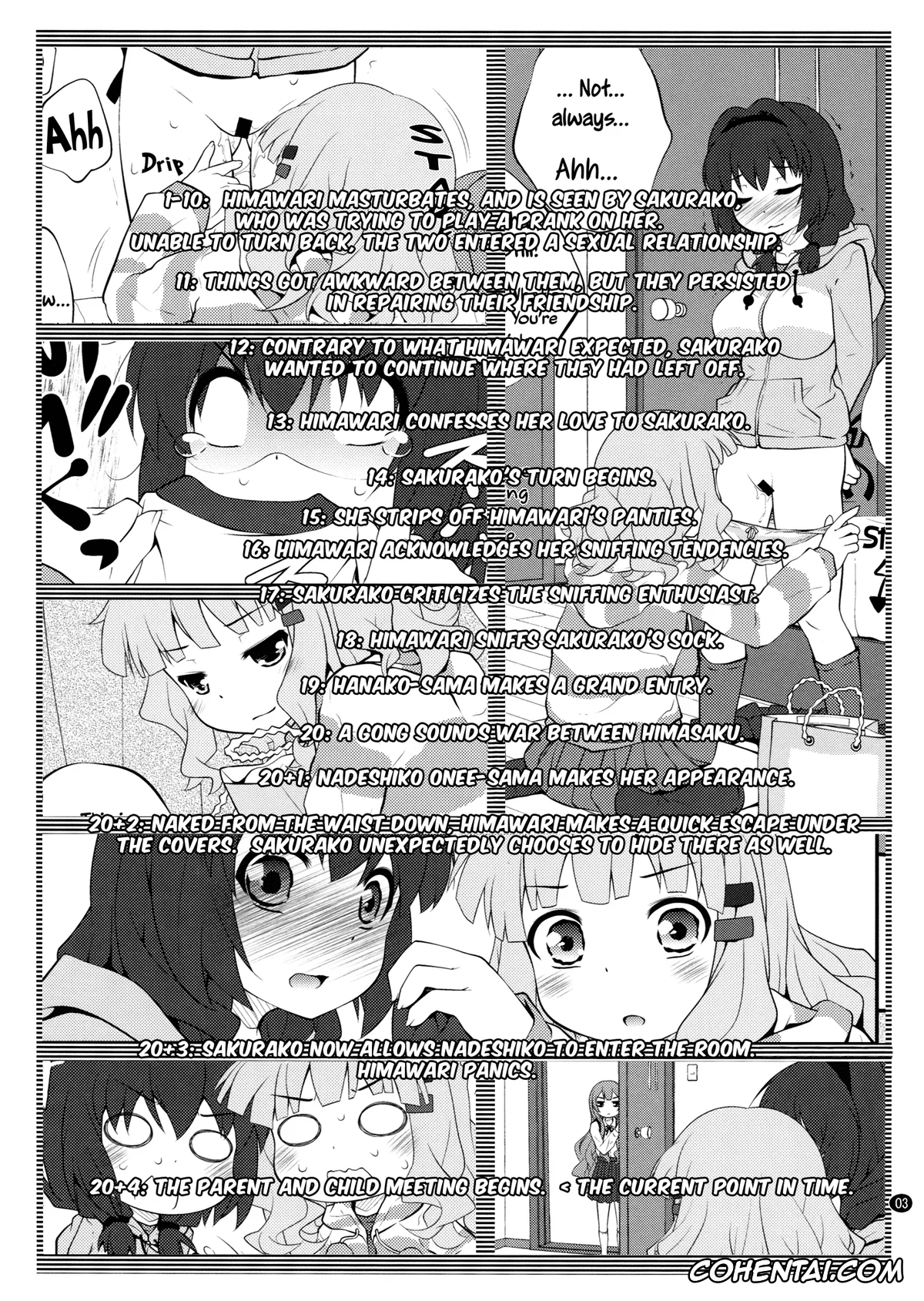 YuruYuri hentai, Hanako Oomuro hentai, Himawari Furutani hentai, Sakurako Ohmuro hentai, Himegoto Flowers 6 (YuruYuri), pagina 3