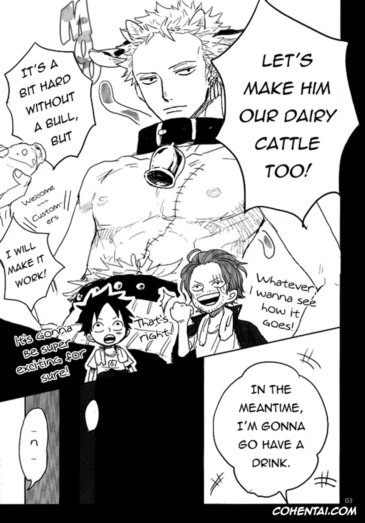 One Piece porno, Monkey D. Luffy porno, Roronoa Zoro porno, Oishii Milk Ikaga desu ka? (One Piece), pagina 5