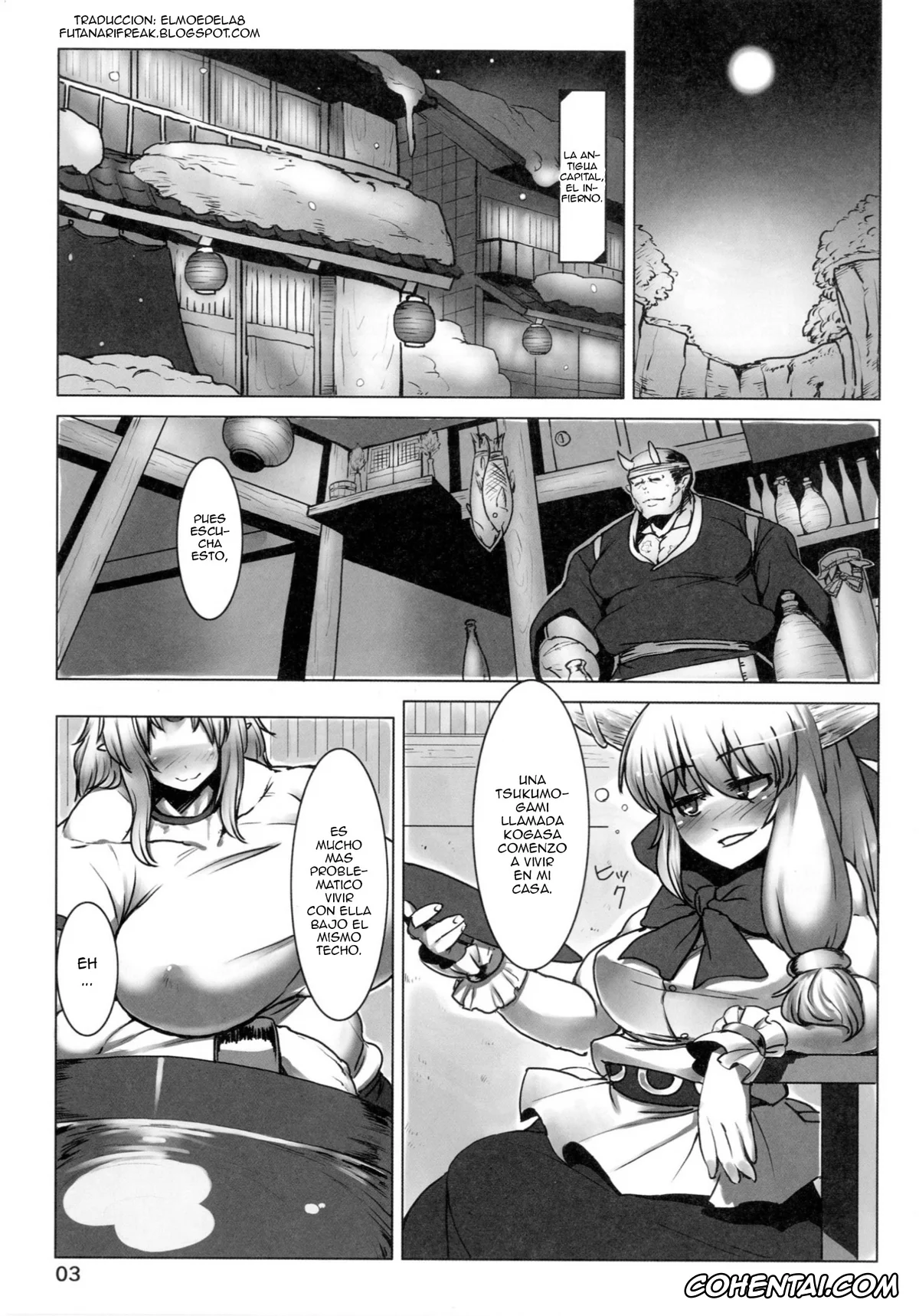 Touhou Project hentai, Kogasa Tatara hentai, Suika Ibuki hentai, Suteki na Sato de Kurashimasho Ni (Touhou Project), pagina 3