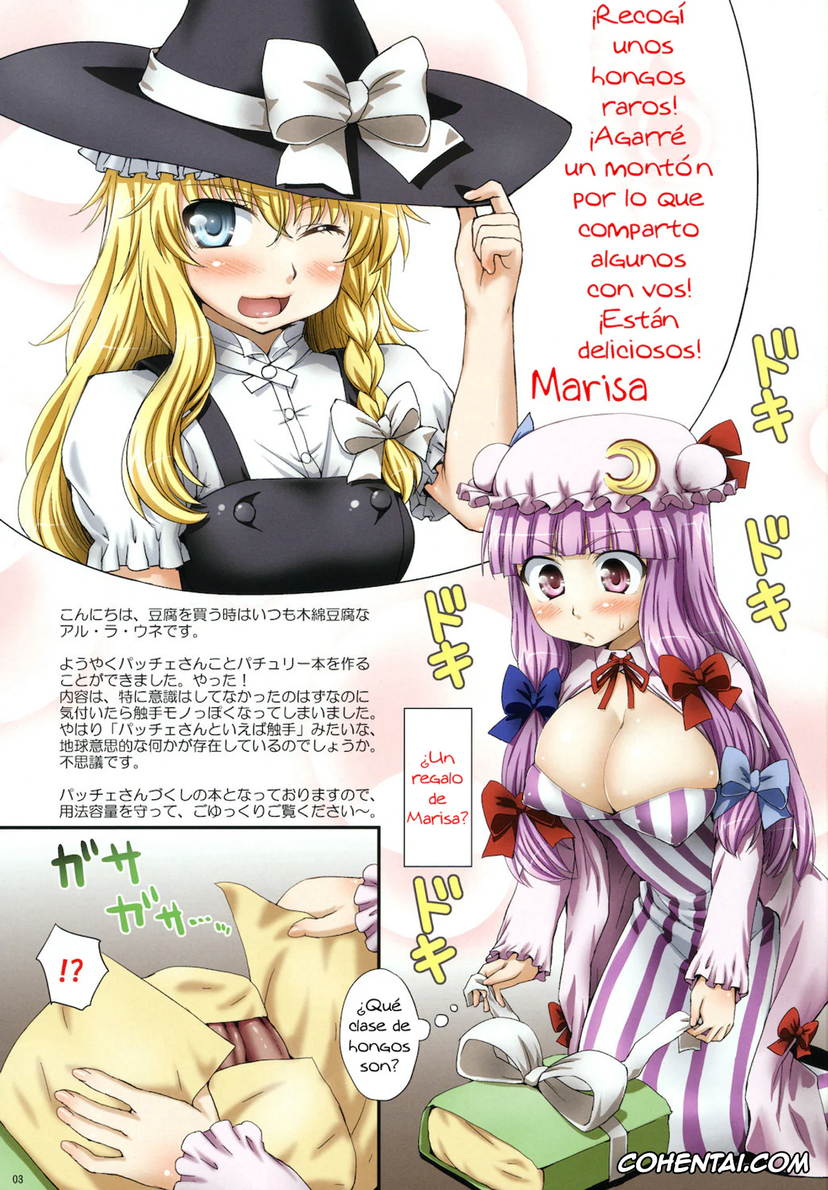 Touhou Project hentai, Patchouli Knowledge hentai, Oppatchouli to Marisa no Kinoko (Touhou Project), pagina 3