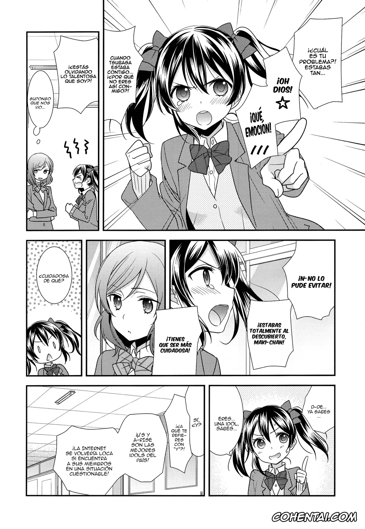 Love Live! hentai, Maki Nishikino hentai, Nico Yazawa hentai, Uchuu No.1 Idol Nico-nii ga Choro Sugi Maki-chan ni Okoru no wa Atarimae desu. (Love Live!), pagina 9