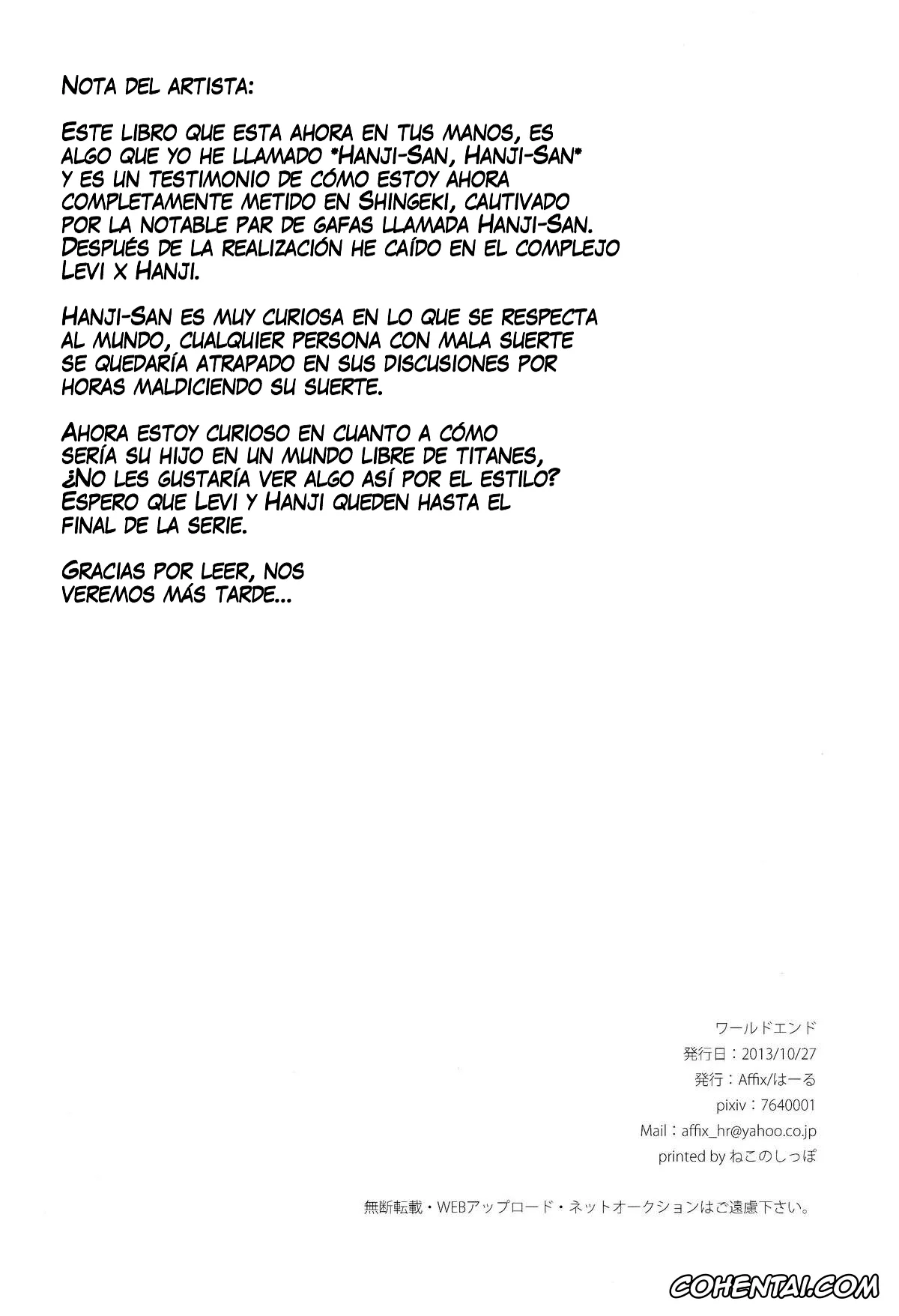 Shingeki No Kyojin | Attack On Titan xxx, Hange Zoe xxx, Levi Ackerman xxx, World End (Shingeki no Kyojin), pagina 34