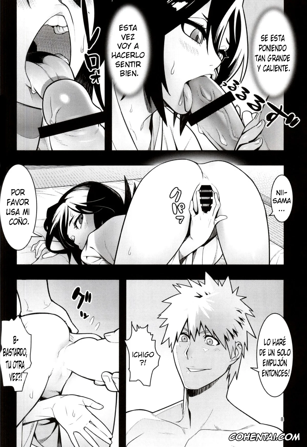 Bleach porno, Byakuya Kuchiki porno, Ichigo Kurosaki porno, Rukia Kuchiki porno, RUKIA’S ROOM (Bleach), pagina 8