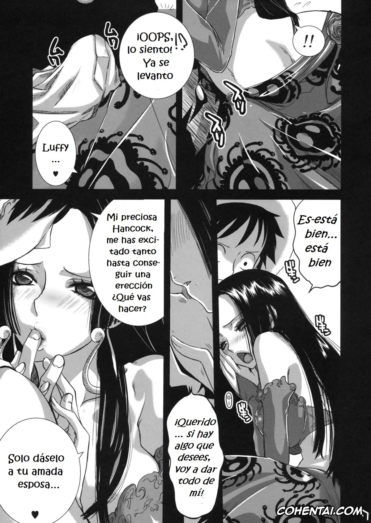 One Piece hentai, Boa Hancock hentai, Monkey D. Luffy hentai, Renai Mousou (One Piece), pagina 6