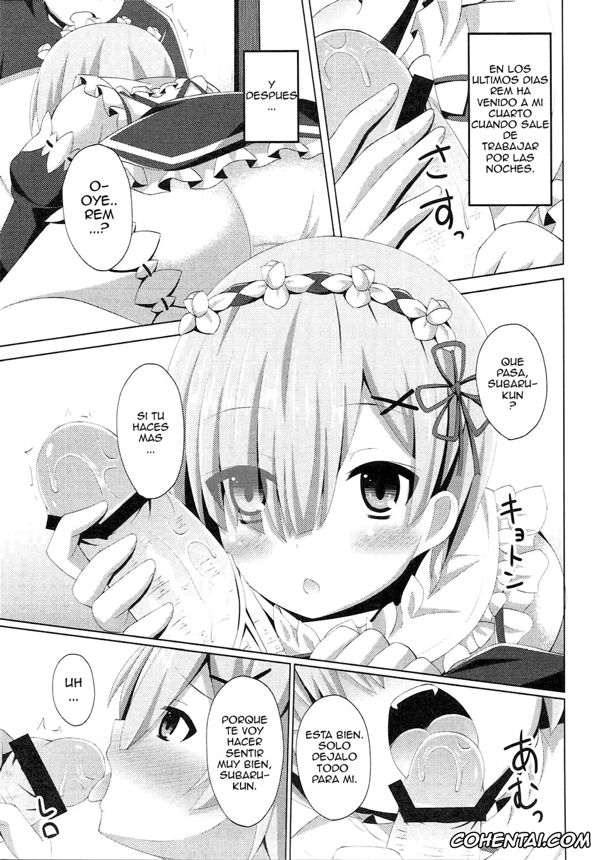 Re:Zero kara Hajimeru Isekai Seikatsu porno, Ram porno, Rem porno, Subaru Natsuki porno, «A Subaru-kun Ecchi Shimasu?» «Chotto Barusu Nani Jiro Jiro Miten no yo» (Re:Zero Kara Hajimeru Isekai Seikatsu), pagina 2