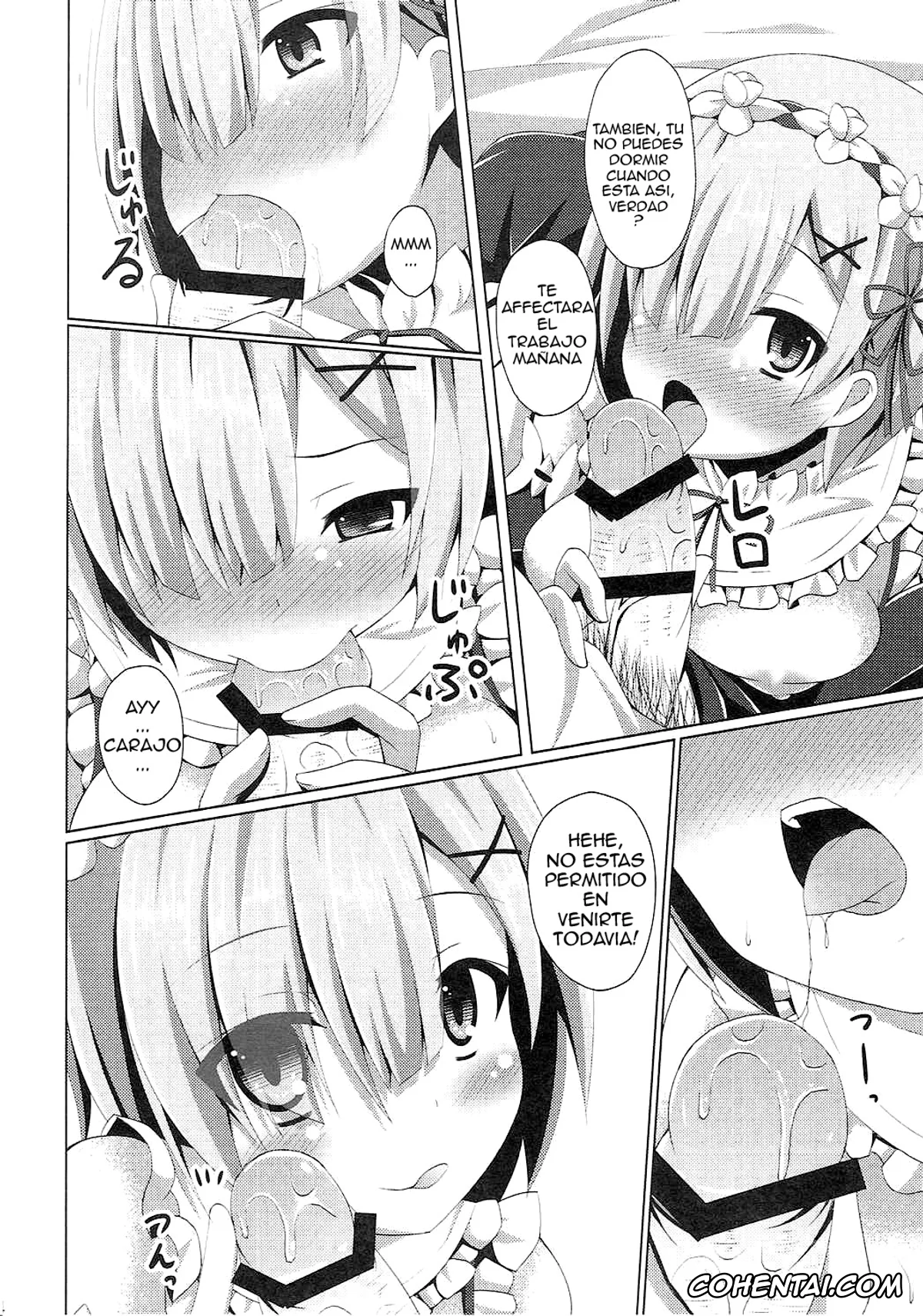 Re:Zero kara Hajimeru Isekai Seikatsu hentai, Ram hentai, Rem hentai, Subaru Natsuki hentai, «A Subaru-kun Ecchi Shimasu?» «Chotto Barusu Nani Jiro Jiro Miten no yo» (Re:Zero Kara Hajimeru Isekai Seikatsu), pagina 3