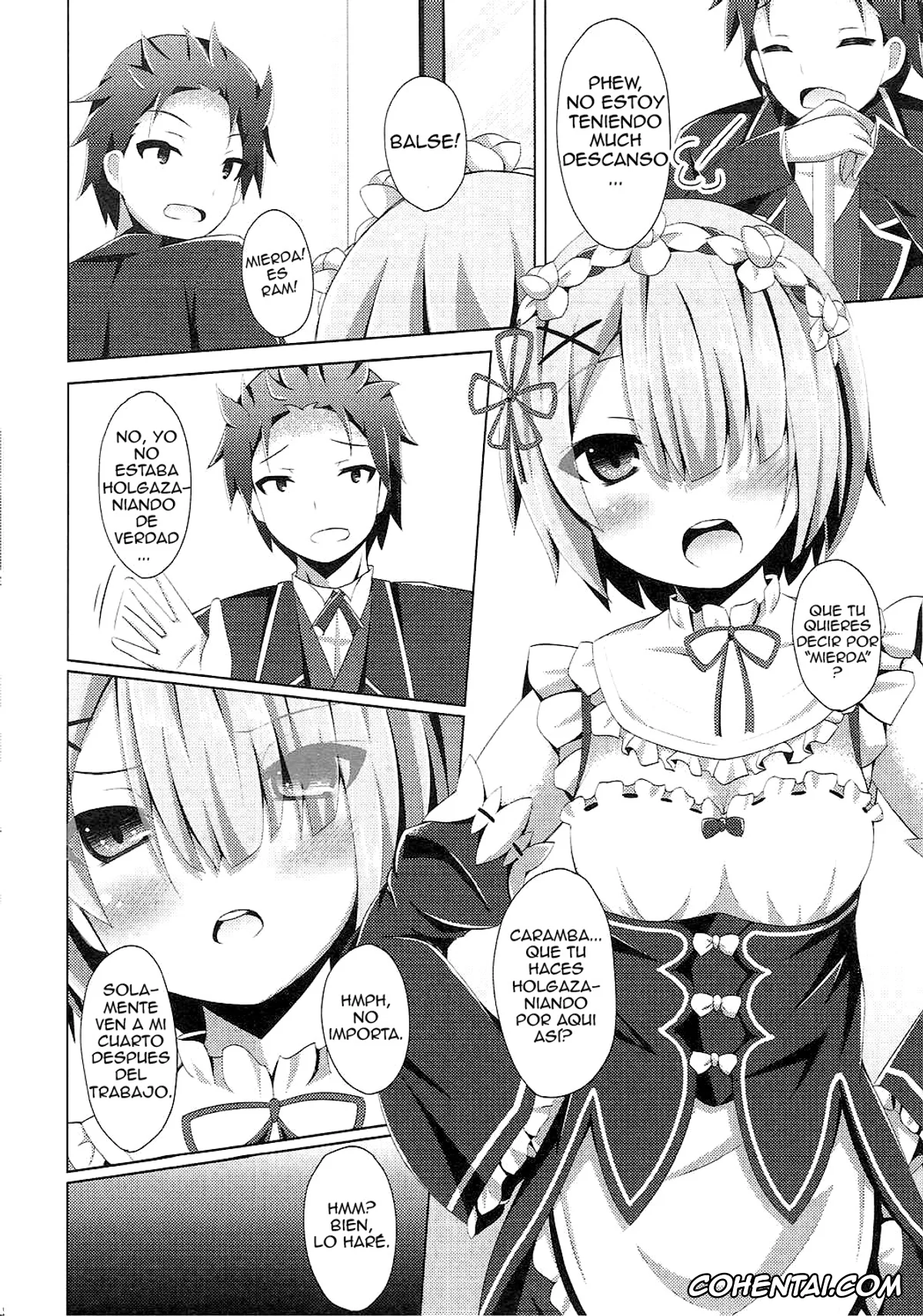 Re:Zero kara Hajimeru Isekai Seikatsu xxx, Ram xxx, Rem xxx, Subaru Natsuki xxx, «A Subaru-kun Ecchi Shimasu?» «Chotto Barusu Nani Jiro Jiro Miten no yo» (Re:Zero Kara Hajimeru Isekai Seikatsu), pagina 7