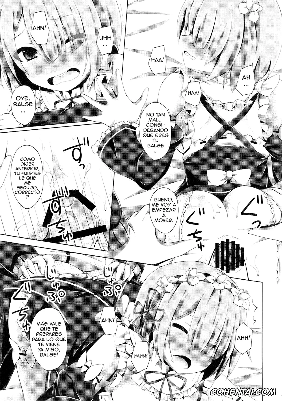 Re:Zero kara Hajimeru Isekai Seikatsu hentai, Ram hentai, Rem hentai, Subaru Natsuki hentai, «A Subaru-kun Ecchi Shimasu?» «Chotto Barusu Nani Jiro Jiro Miten no yo» (Re:Zero Kara Hajimeru Isekai Seikatsu), pagina 12